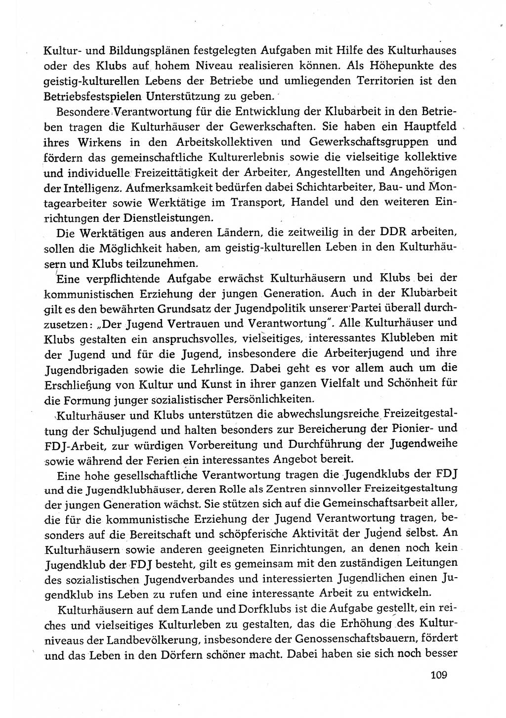 Dokumente der Sozialistischen Einheitspartei Deutschlands (SED) [Deutsche Demokratische Republik (DDR)] 1982-1983, Seite 109 (Dok. SED DDR 1982-1983, S. 109)