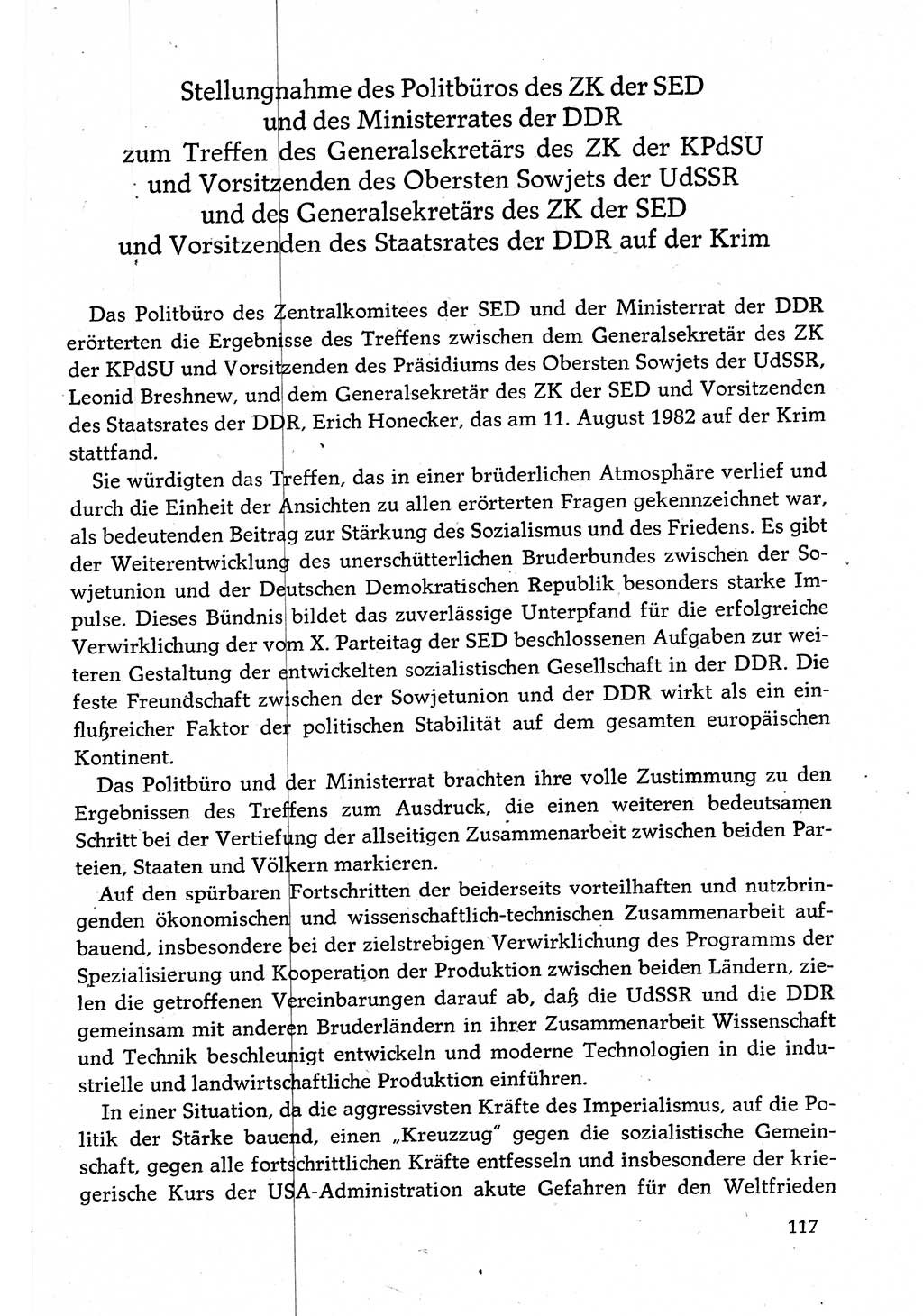 Dokumente der Sozialistischen Einheitspartei Deutschlands (SED) [Deutsche Demokratische Republik (DDR)] 1982-1983, Seite 117 (Dok. SED DDR 1982-1983, S. 117)