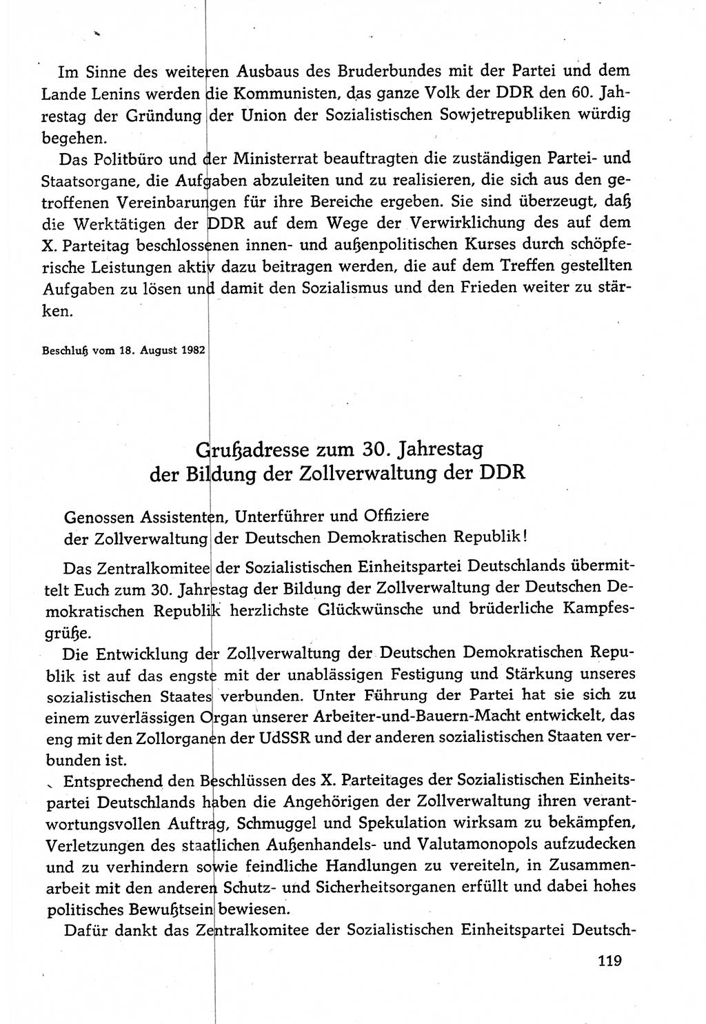 Dokumente der Sozialistischen Einheitspartei Deutschlands (SED) [Deutsche Demokratische Republik (DDR)] 1982-1983, Seite 119 (Dok. SED DDR 1982-1983, S. 119)