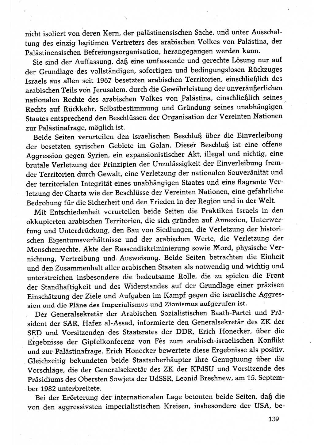 Dokumente der Sozialistischen Einheitspartei Deutschlands (SED) [Deutsche Demokratische Republik (DDR)] 1982-1983, Seite 139 (Dok. SED DDR 1982-1983, S. 139)