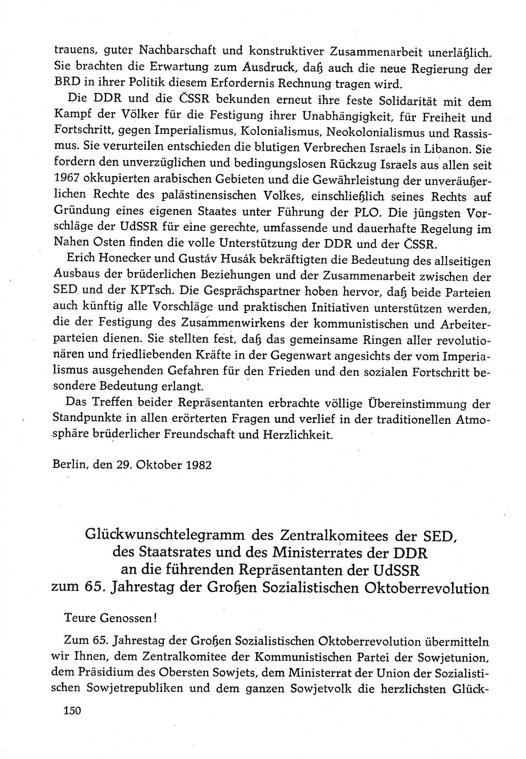 Dokumente der Sozialistischen Einheitspartei Deutschlands (SED) [Deutsche Demokratische Republik (DDR)] 1982-1983, Seite 150 (Dok. SED DDR 1982-1983, S. 150)