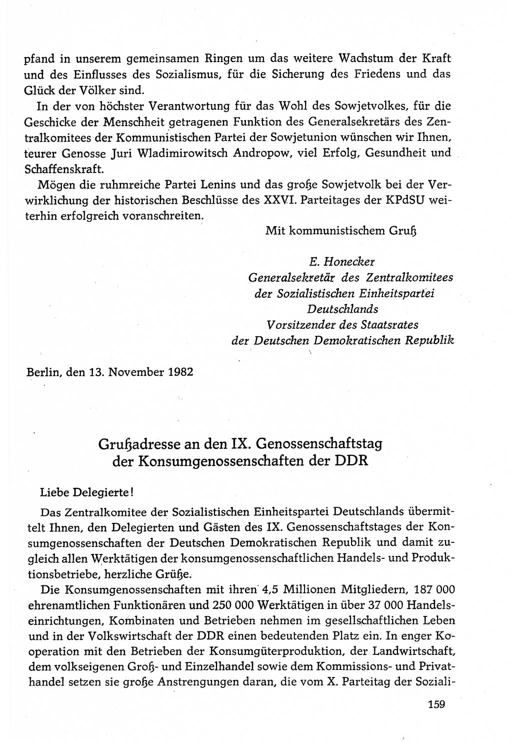 Dokumente der Sozialistischen Einheitspartei Deutschlands (SED) [Deutsche Demokratische Republik (DDR)] 1982-1983, Seite 159 (Dok. SED DDR 1982-1983, S. 159)