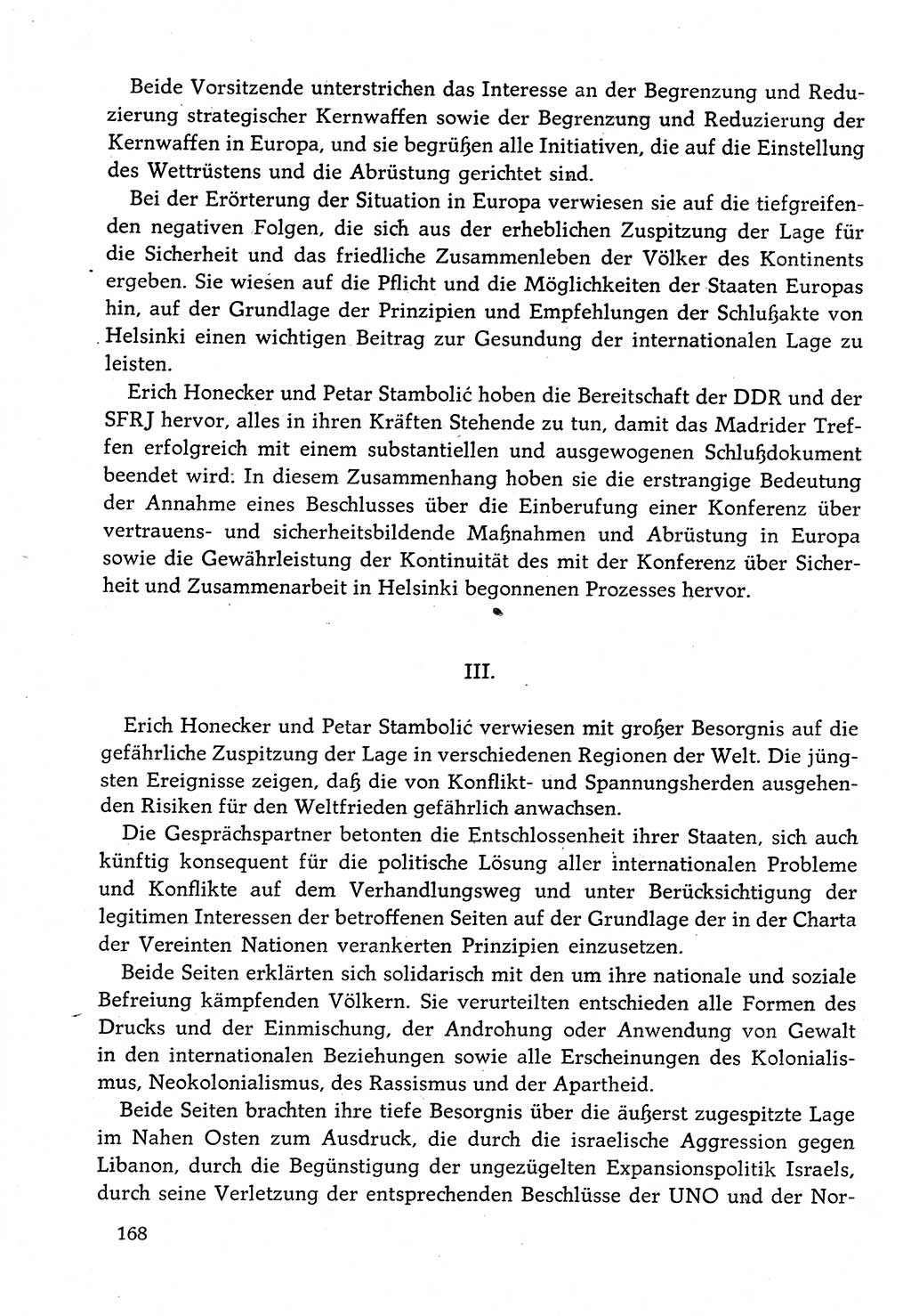 Dokumente der Sozialistischen Einheitspartei Deutschlands (SED) [Deutsche Demokratische Republik (DDR)] 1982-1983, Seite 168 (Dok. SED DDR 1982-1983, S. 168)