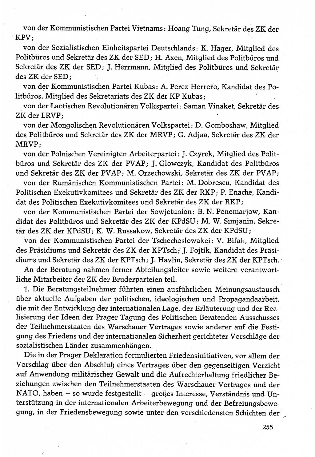 Dokumente der Sozialistischen Einheitspartei Deutschlands (SED) [Deutsche Demokratische Republik (DDR)] 1982-1983, Seite 255 (Dok. SED DDR 1982-1983, S. 255)
