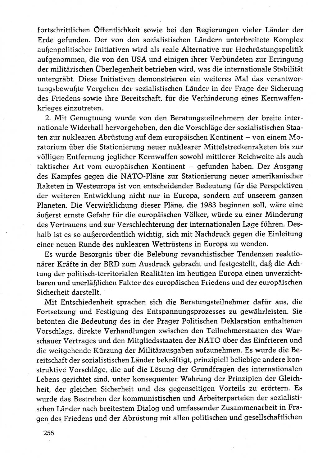 Dokumente der Sozialistischen Einheitspartei Deutschlands (SED) [Deutsche Demokratische Republik (DDR)] 1982-1983, Seite 256 (Dok. SED DDR 1982-1983, S. 256)