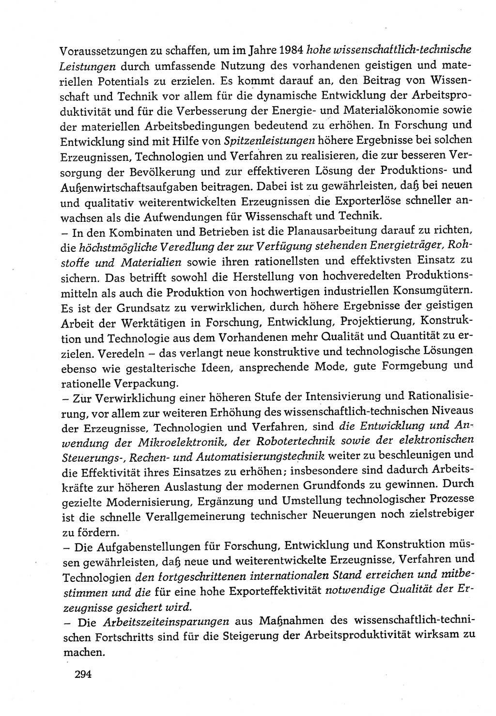 Dokumente der Sozialistischen Einheitspartei Deutschlands (SED) [Deutsche Demokratische Republik (DDR)] 1982-1983, Seite 294 (Dok. SED DDR 1982-1983, S. 294)