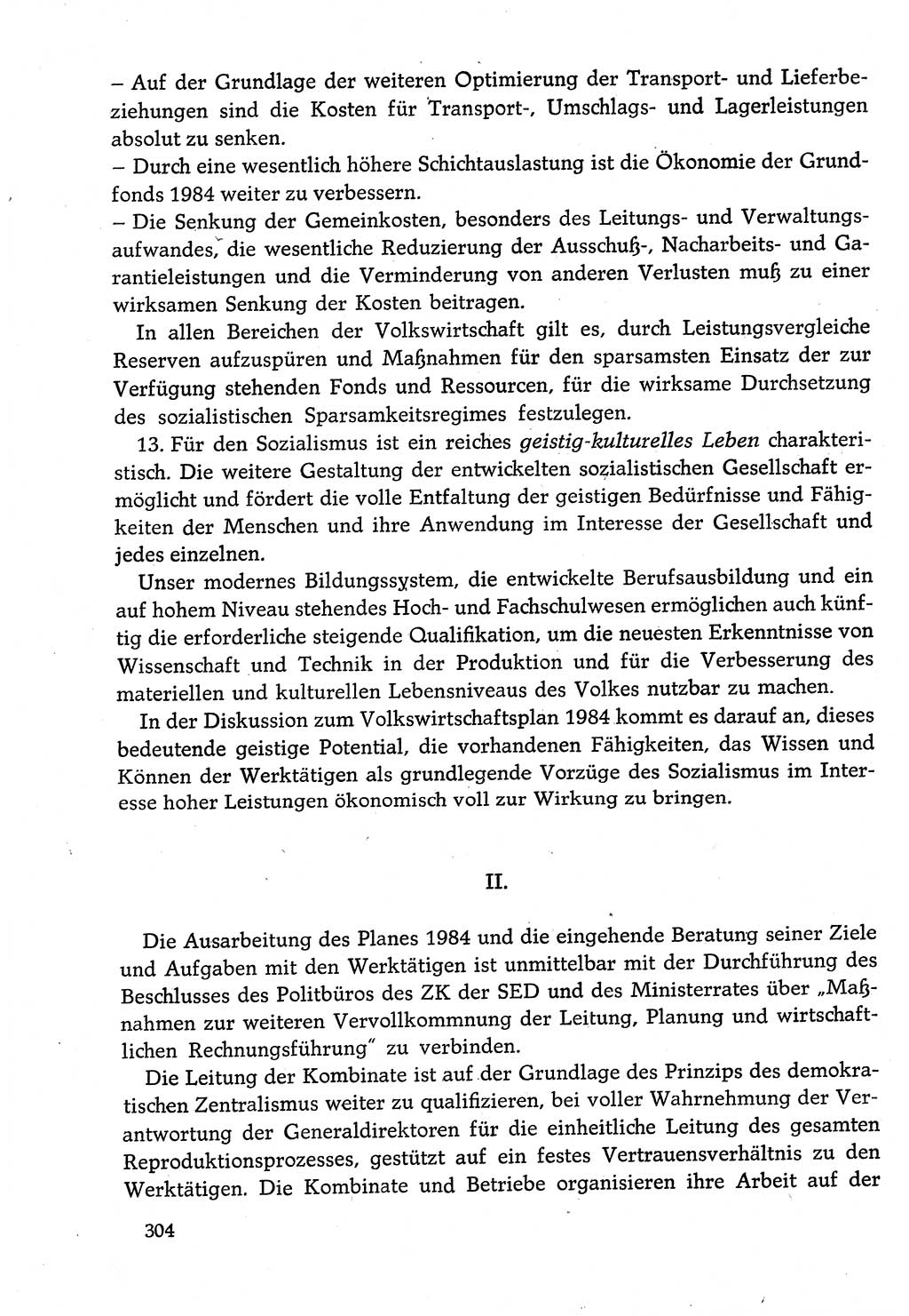 Dokumente der Sozialistischen Einheitspartei Deutschlands (SED) [Deutsche Demokratische Republik (DDR)] 1982-1983, Seite 304 (Dok. SED DDR 1982-1983, S. 304)