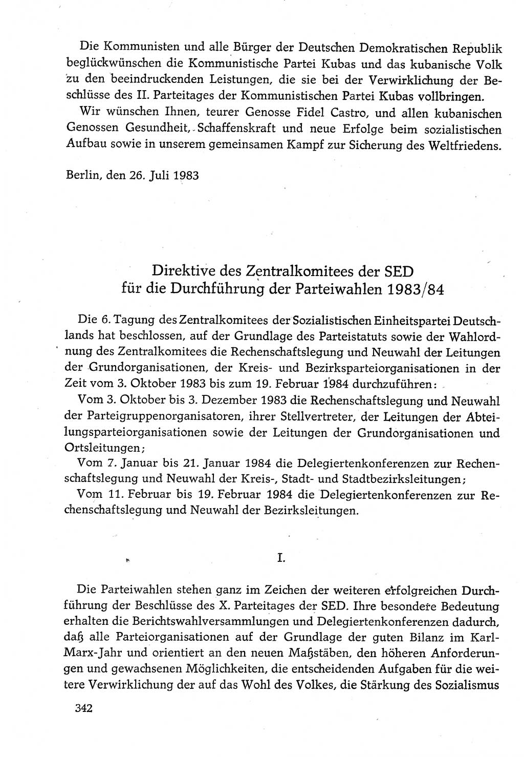 Dokumente der Sozialistischen Einheitspartei Deutschlands (SED) [Deutsche Demokratische Republik (DDR)] 1982-1983, Seite 342 (Dok. SED DDR 1982-1983, S. 342)