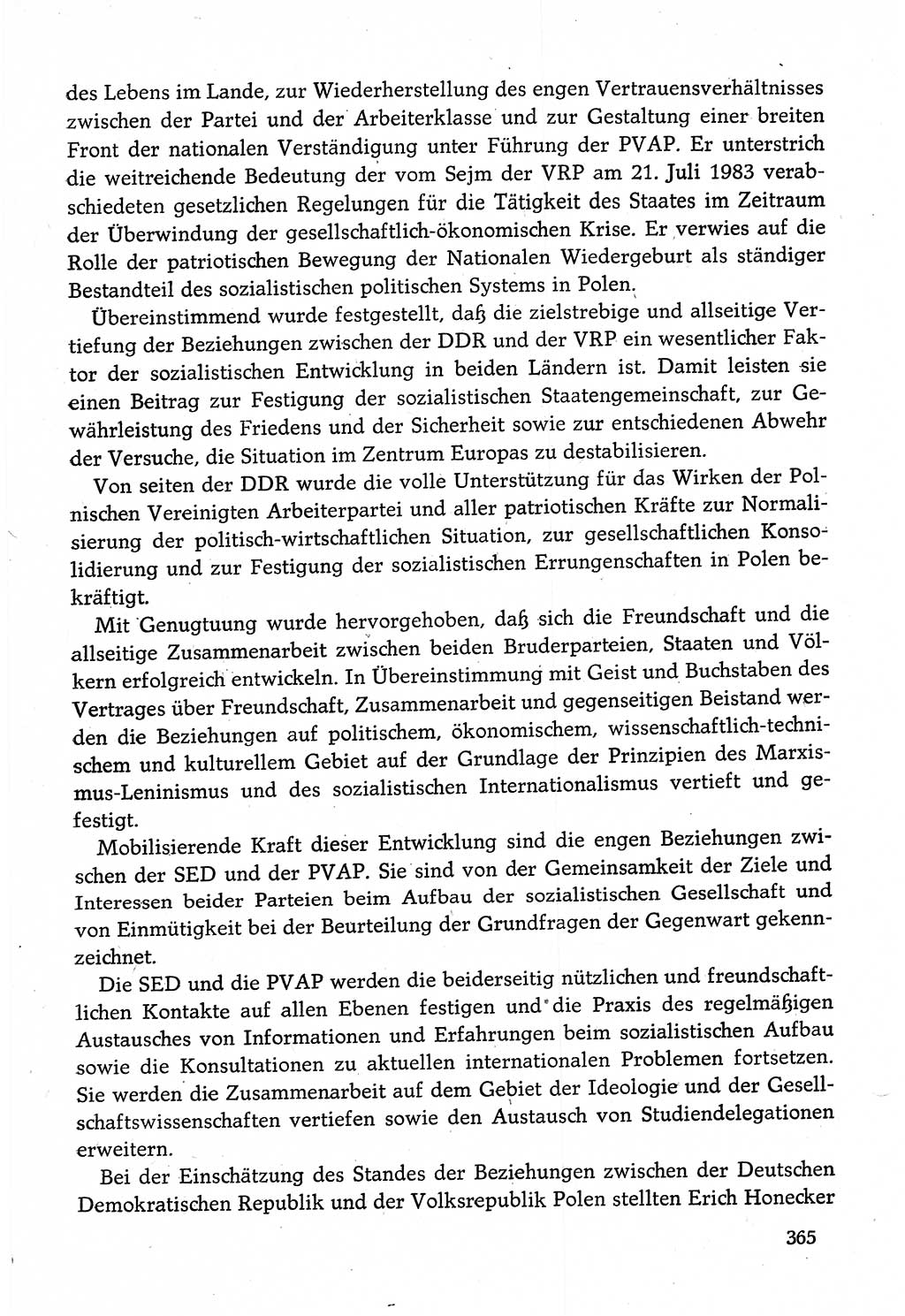 Dokumente der Sozialistischen Einheitspartei Deutschlands (SED) [Deutsche Demokratische Republik (DDR)] 1982-1983, Seite 365 (Dok. SED DDR 1982-1983, S. 365)