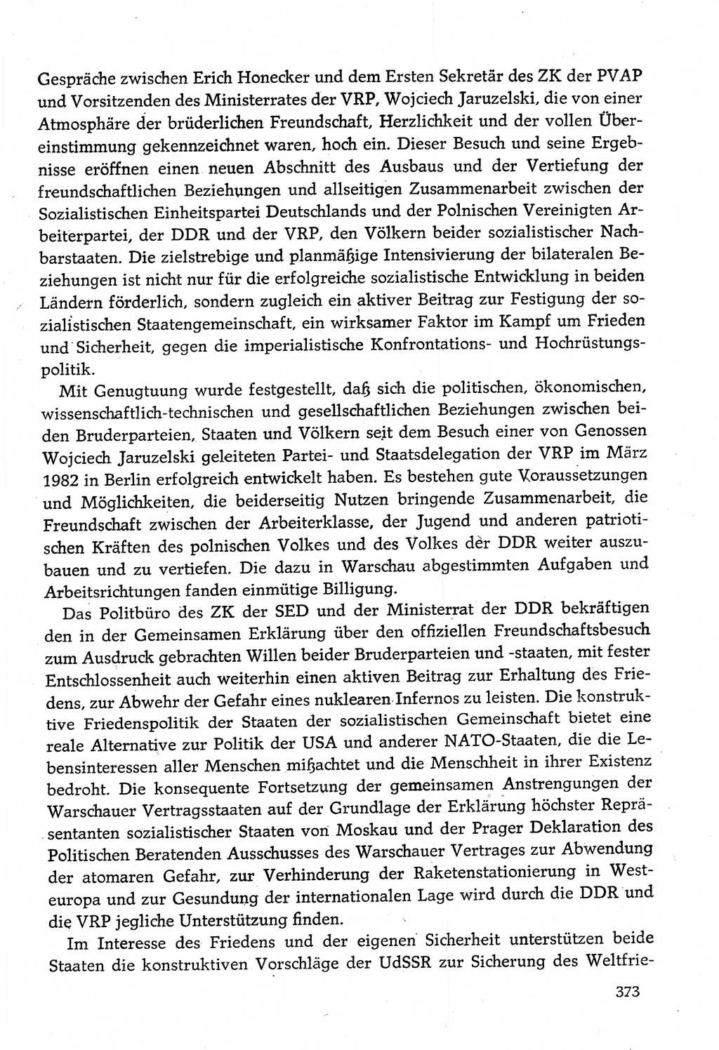 Dokumente der Sozialistischen Einheitspartei Deutschlands (SED) [Deutsche Demokratische Republik (DDR)] 1982-1983, Seite 373 (Dok. SED DDR 1982-1983, S. 373)