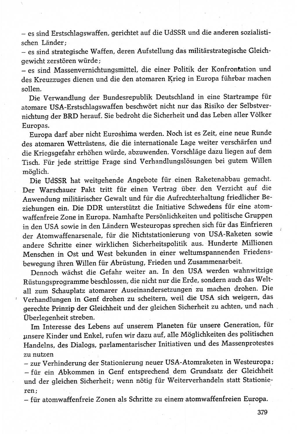 Dokumente der Sozialistischen Einheitspartei Deutschlands (SED) [Deutsche Demokratische Republik (DDR)] 1982-1983, Seite 379 (Dok. SED DDR 1982-1983, S. 379)