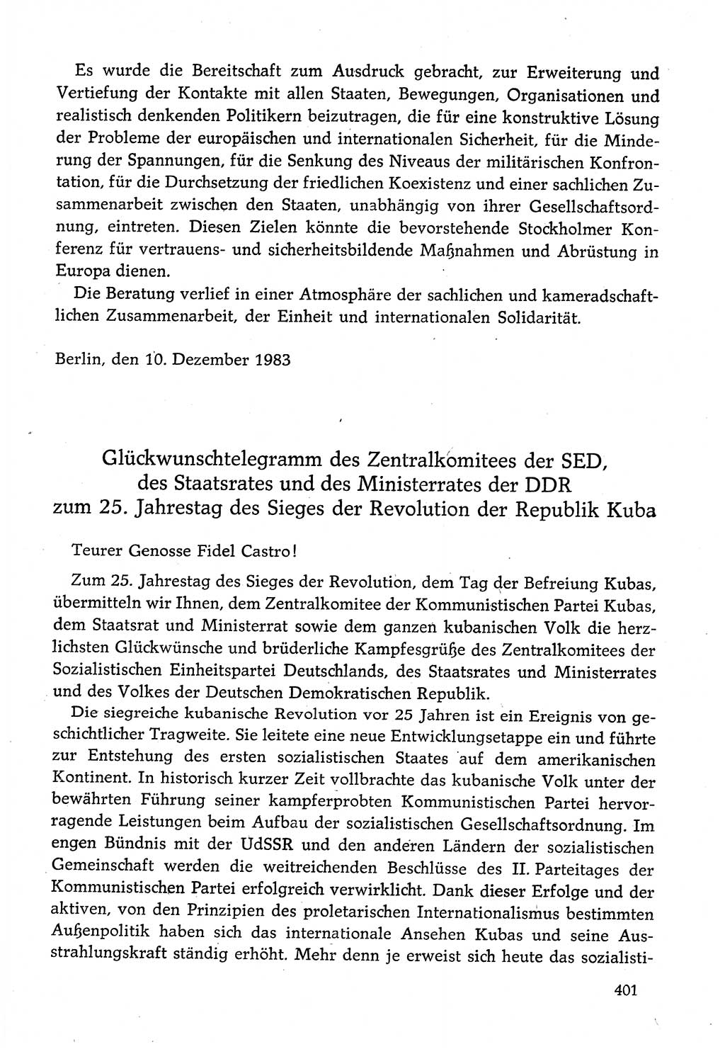 Dokumente der Sozialistischen Einheitspartei Deutschlands (SED) [Deutsche Demokratische Republik (DDR)] 1982-1983, Seite 401 (Dok. SED DDR 1982-1983, S. 401)