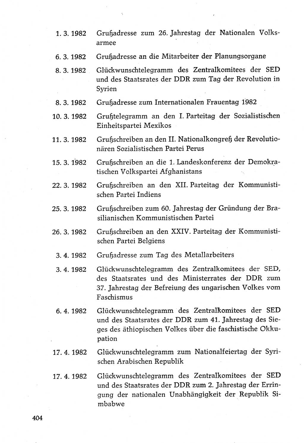Dokumente der Sozialistischen Einheitspartei Deutschlands (SED) [Deutsche Demokratische Republik (DDR)] 1982-1983, Seite 404 (Dok. SED DDR 1982-1983, S. 404)