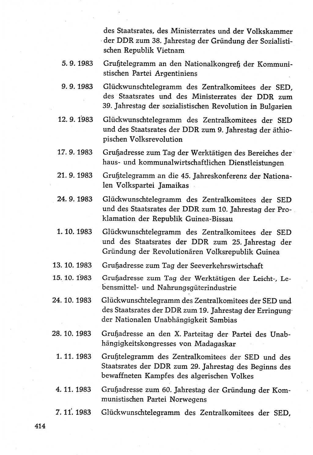 Dokumente der Sozialistischen Einheitspartei Deutschlands (SED) [Deutsche Demokratische Republik (DDR)] 1982-1983, Seite 414 (Dok. SED DDR 1982-1983, S. 414)