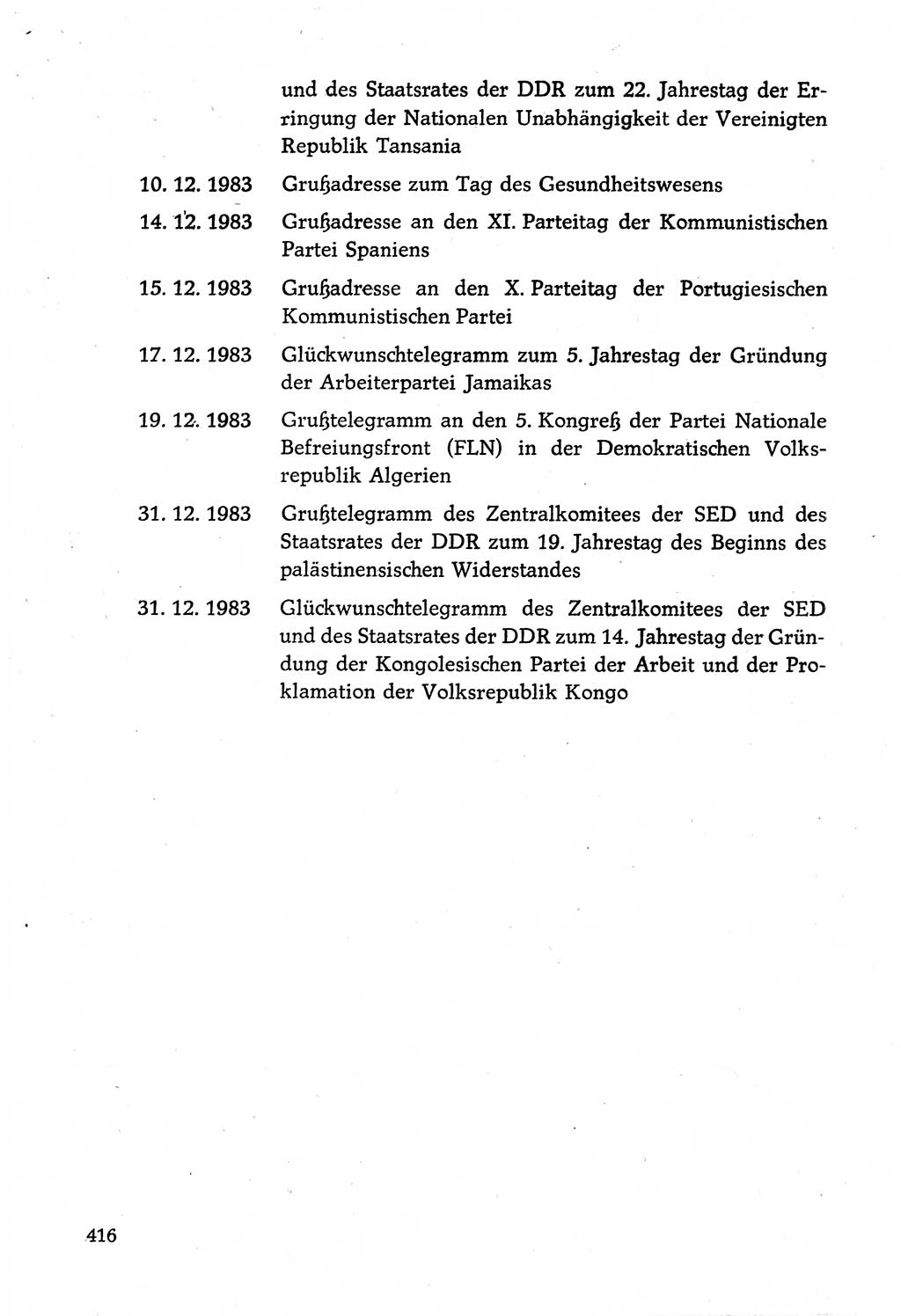 Dokumente der Sozialistischen Einheitspartei Deutschlands (SED) [Deutsche Demokratische Republik (DDR)] 1982-1983, Seite 416 (Dok. SED DDR 1982-1983, S. 416)