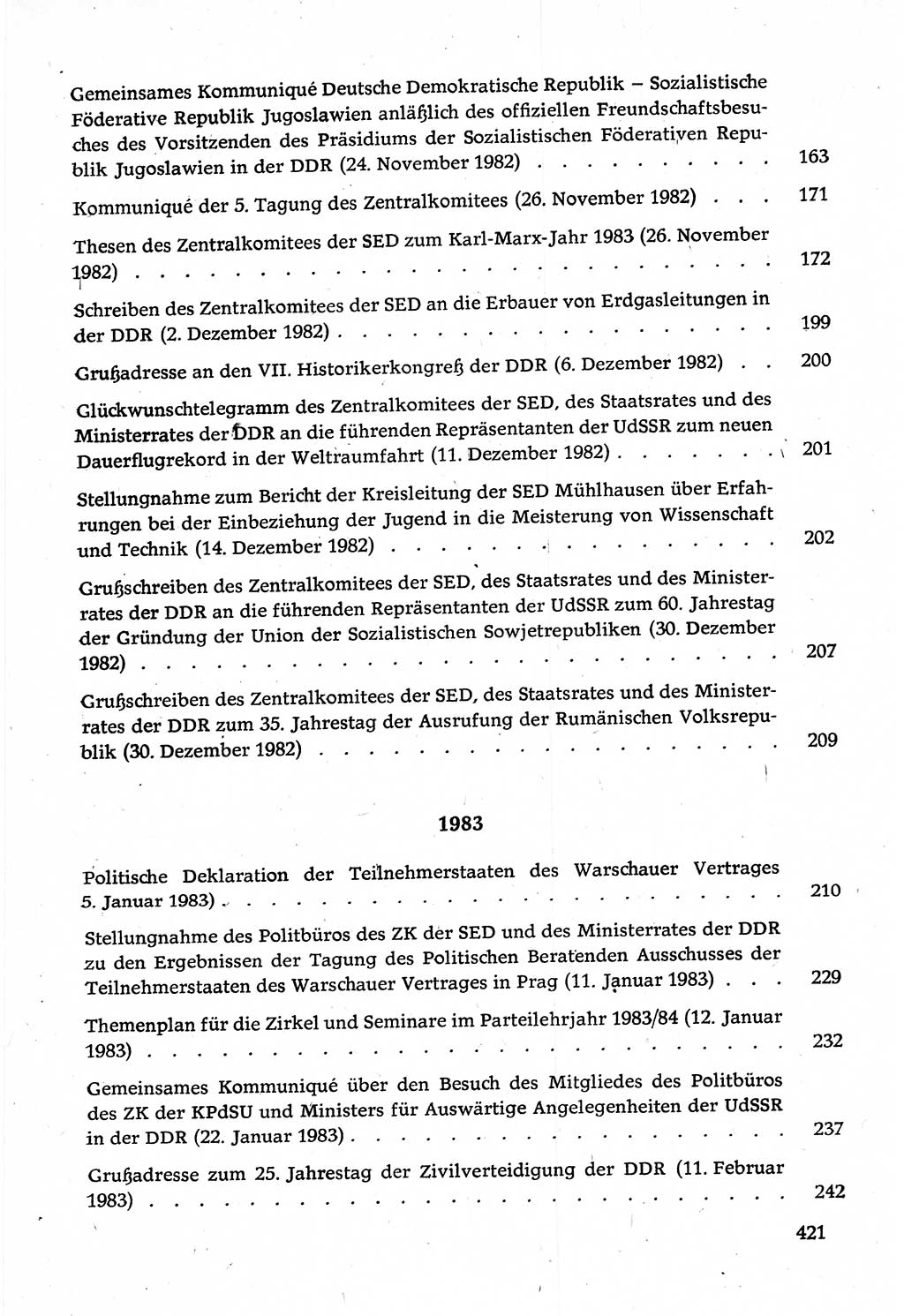 Dokumente der Sozialistischen Einheitspartei Deutschlands (SED) [Deutsche Demokratische Republik (DDR)] 1982-1983, Seite 421 (Dok. SED DDR 1982-1983, S. 421)