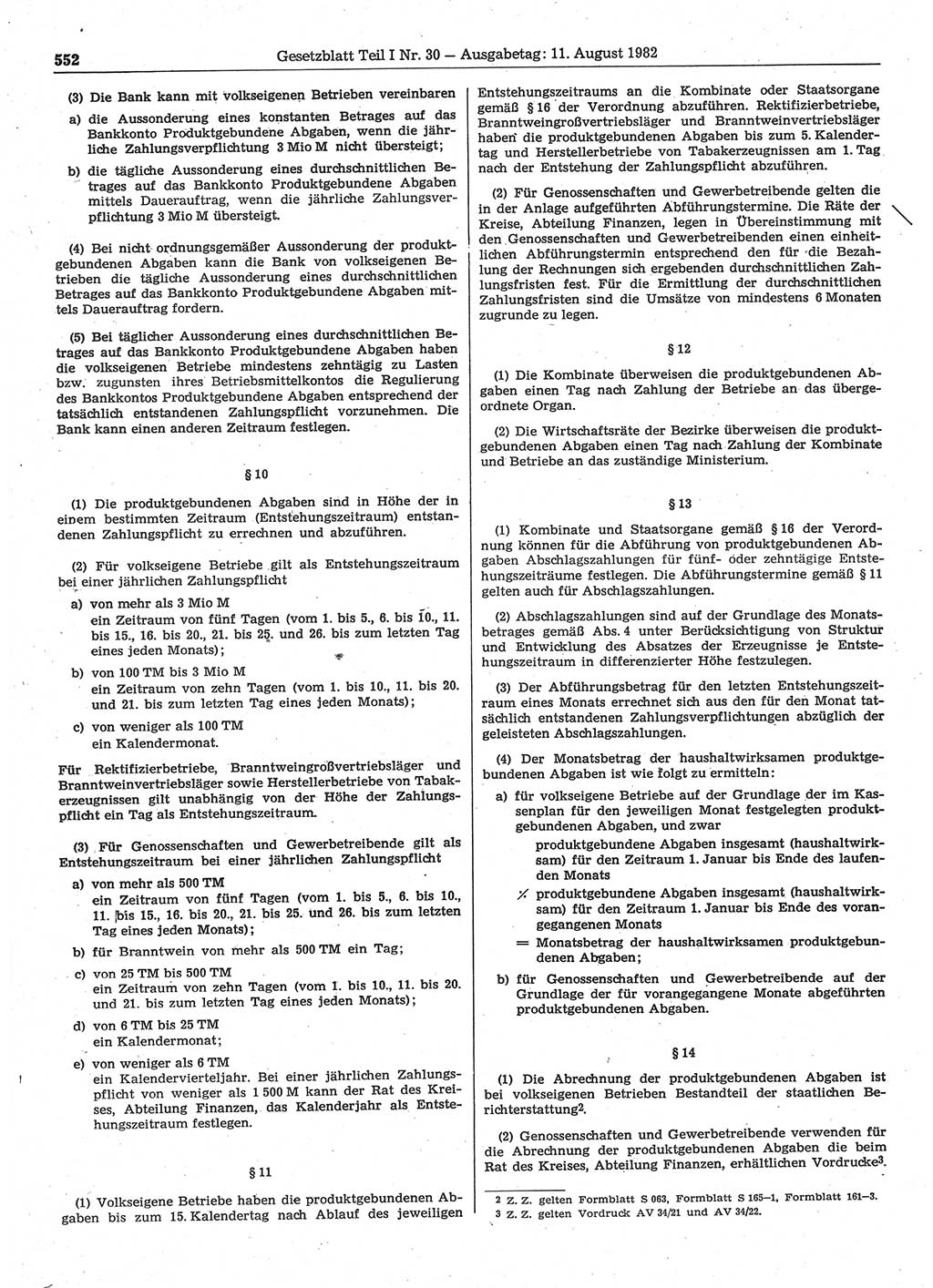 Gesetzblatt (GBl.) der Deutschen Demokratischen Republik (DDR) Teil Ⅰ 1982, Seite 552 (GBl. DDR Ⅰ 1982, S. 552)