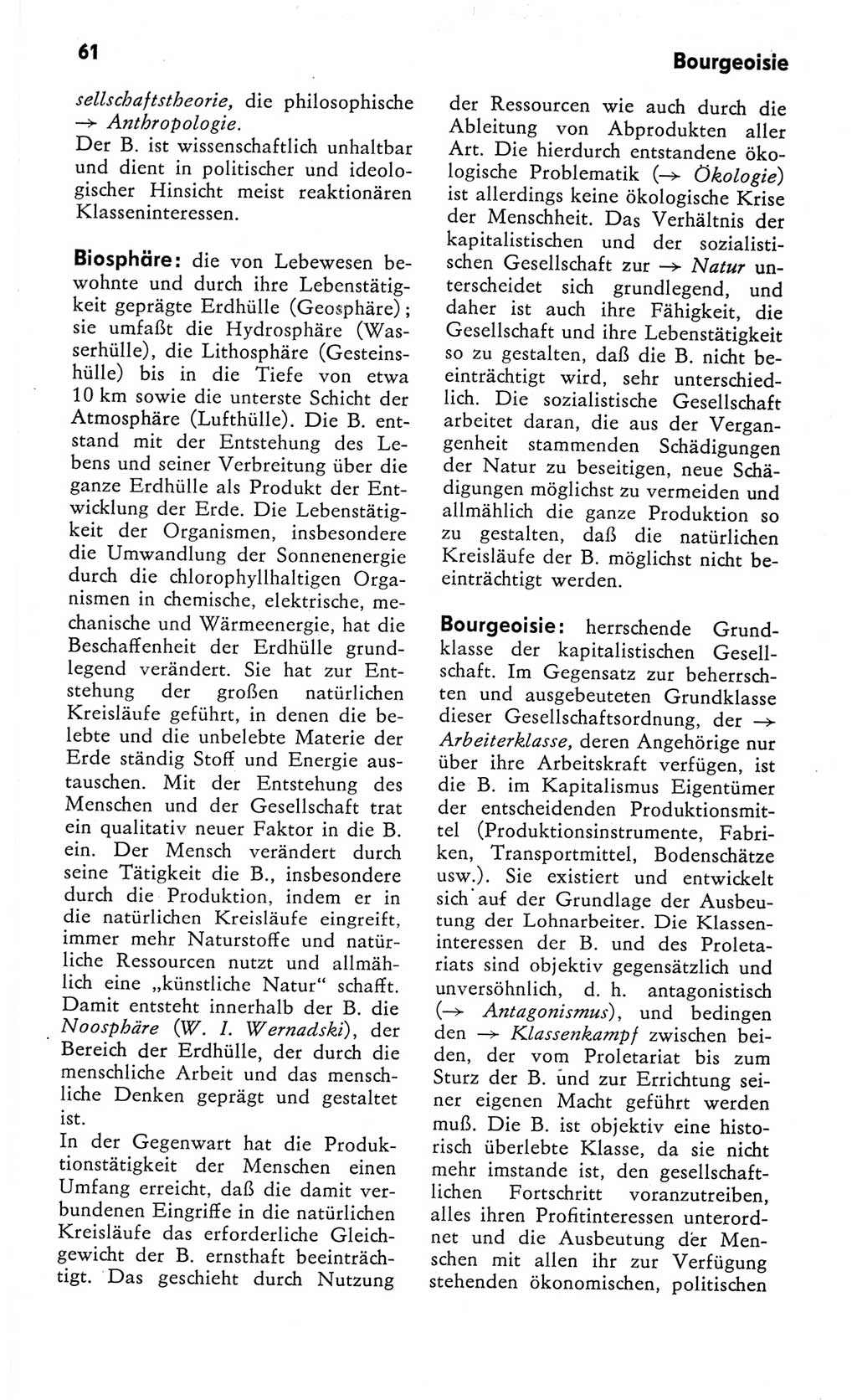 Kleines Wörterbuch der marxistisch-leninistischen Philosophie [Deutsche Demokratische Republik (DDR)] 1982, Seite 61 (Kl. Wb. ML Phil. DDR 1982, S. 61)