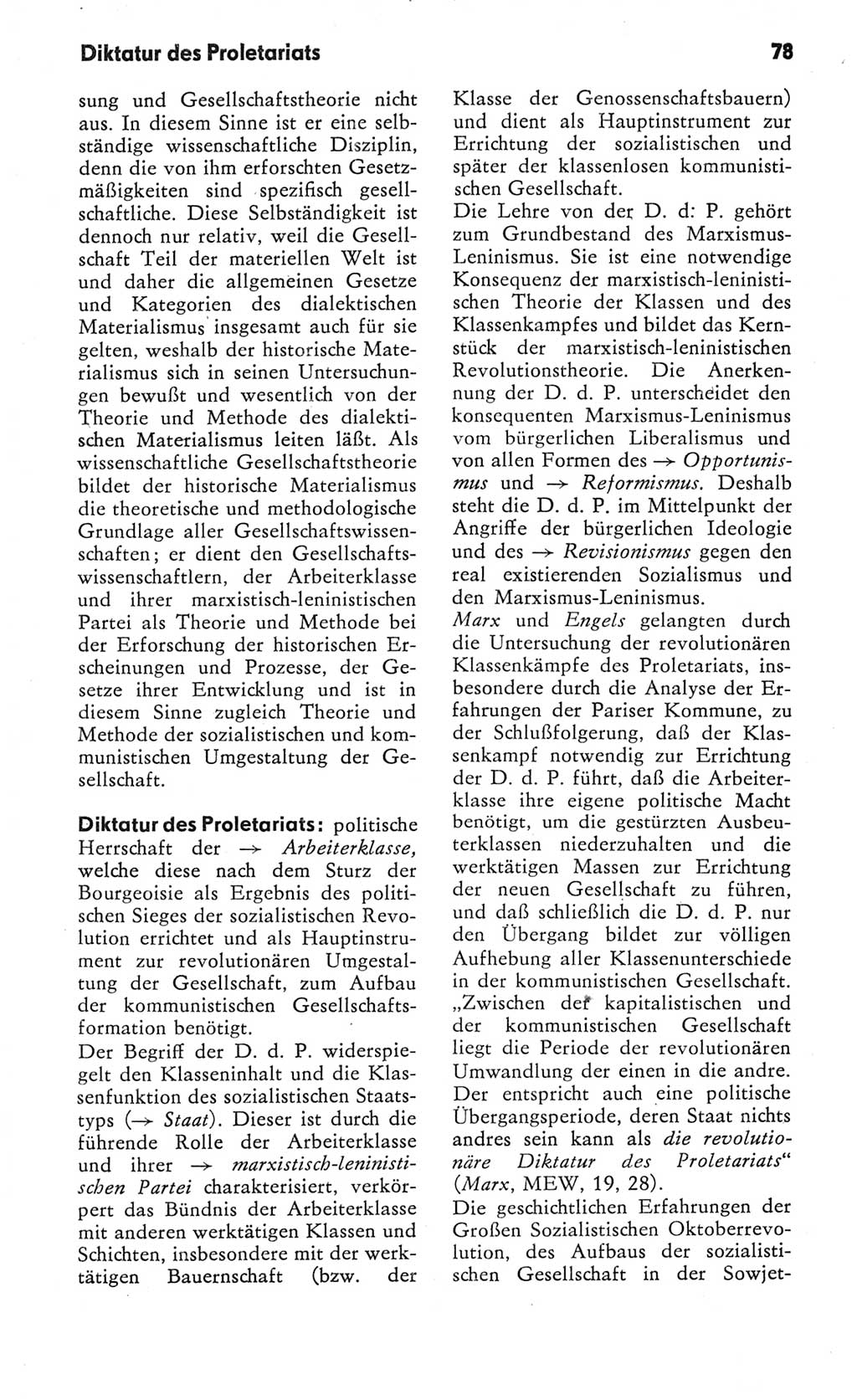Kleines Wörterbuch der marxistisch-leninistischen Philosophie [Deutsche Demokratische Republik (DDR)] 1982, Seite 78 (Kl. Wb. ML Phil. DDR 1982, S. 78)