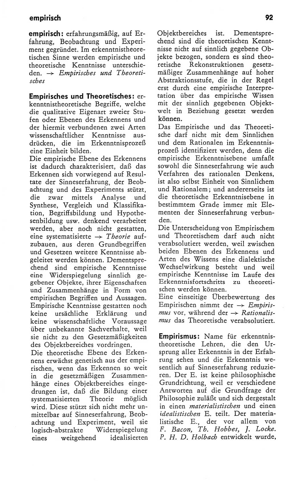 Kleines Wörterbuch der marxistisch-leninistischen Philosophie [Deutsche Demokratische Republik (DDR)] 1982, Seite 92 (Kl. Wb. ML Phil. DDR 1982, S. 92)