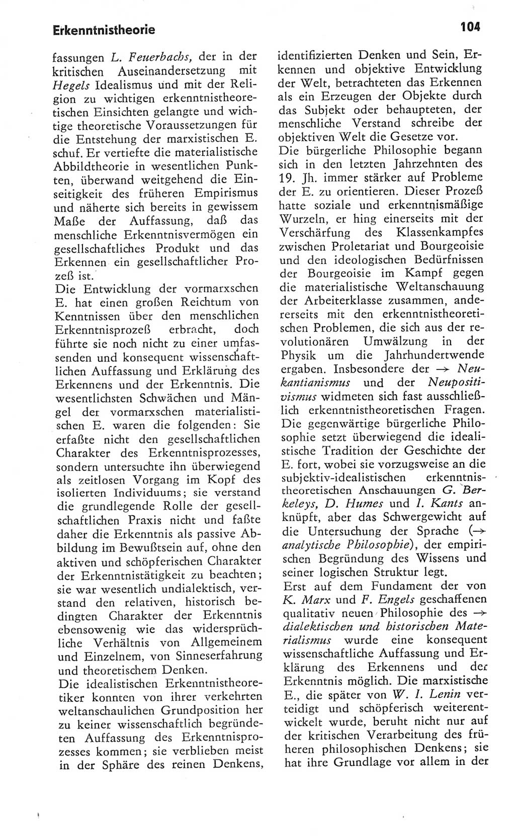 Kleines Wörterbuch der marxistisch-leninistischen Philosophie [Deutsche Demokratische Republik (DDR)] 1982, Seite 104 (Kl. Wb. ML Phil. DDR 1982, S. 104)