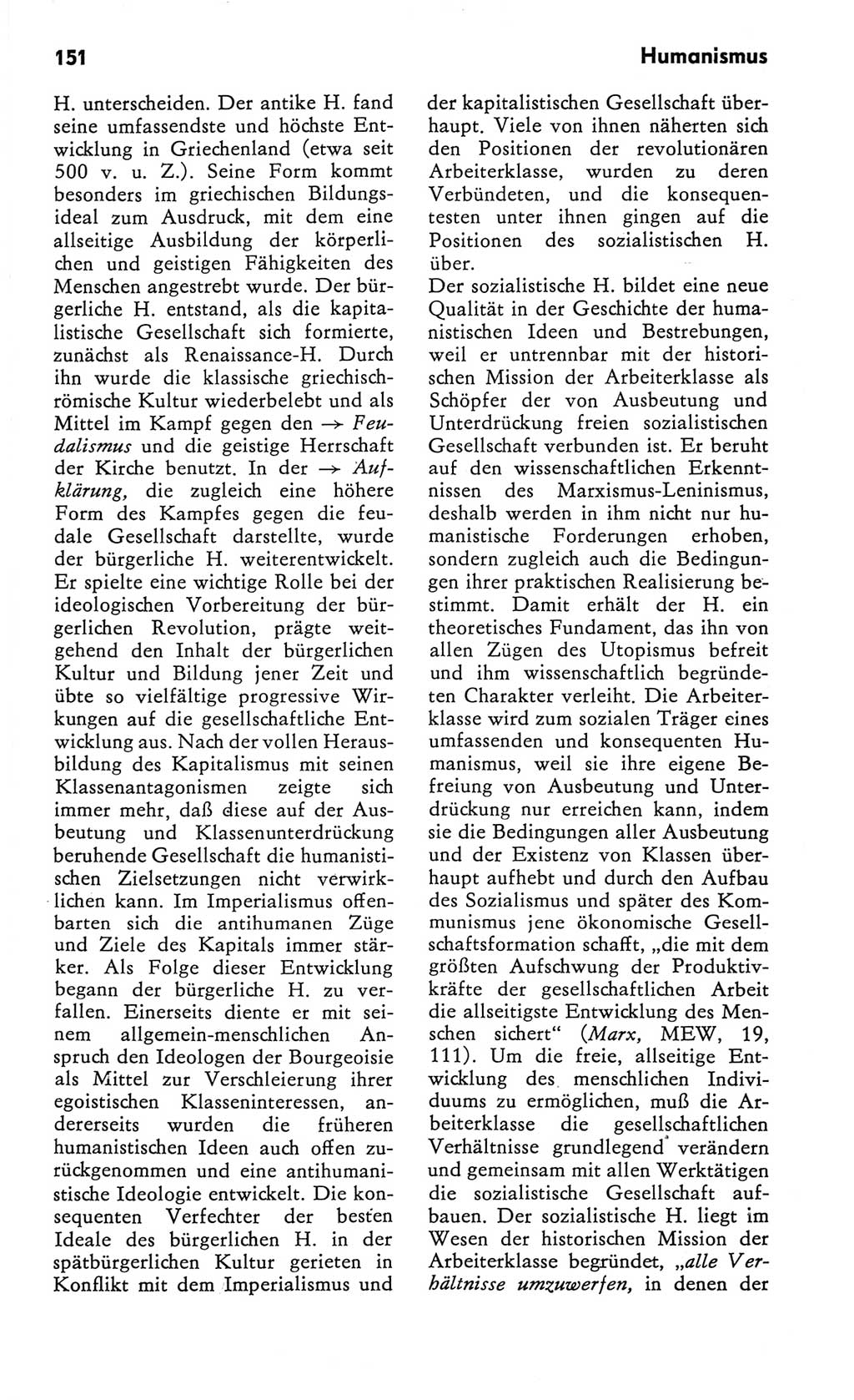 Kleines Wörterbuch der marxistisch-leninistischen Philosophie [Deutsche Demokratische Republik (DDR)] 1982, Seite 151 (Kl. Wb. ML Phil. DDR 1982, S. 151)