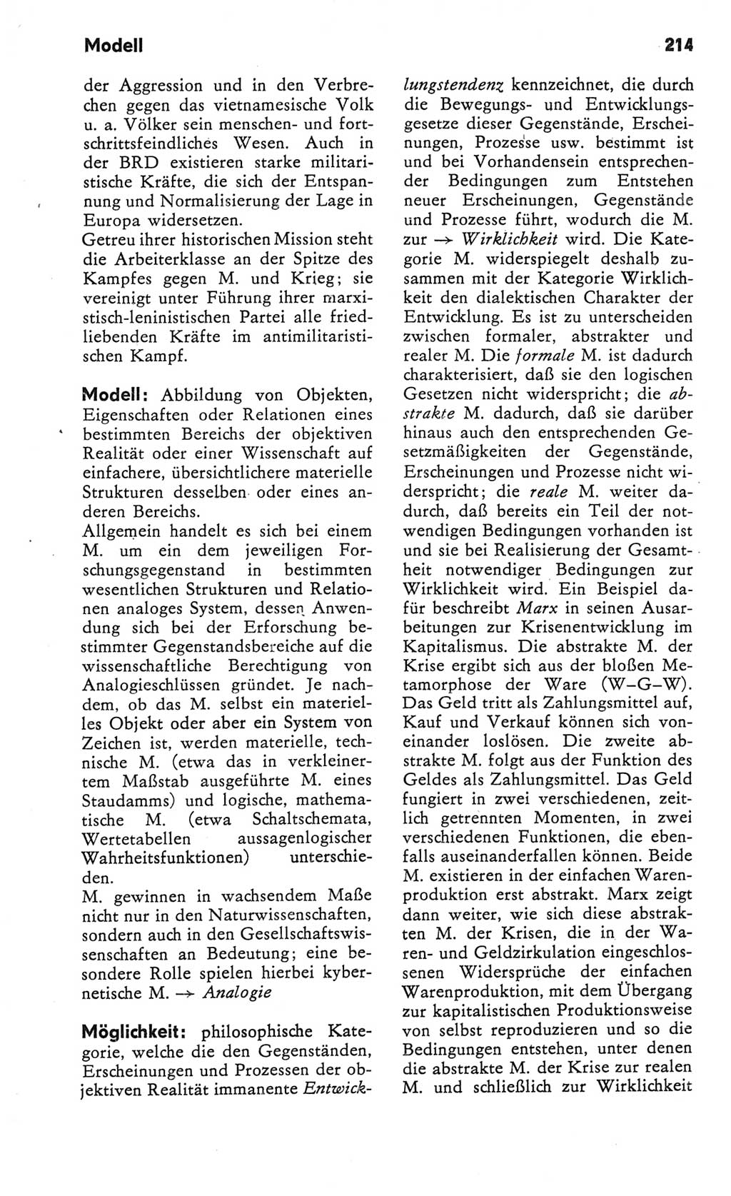 Kleines Wörterbuch der marxistisch-leninistischen Philosophie [Deutsche Demokratische Republik (DDR)] 1982, Seite 214 (Kl. Wb. ML Phil. DDR 1982, S. 214)