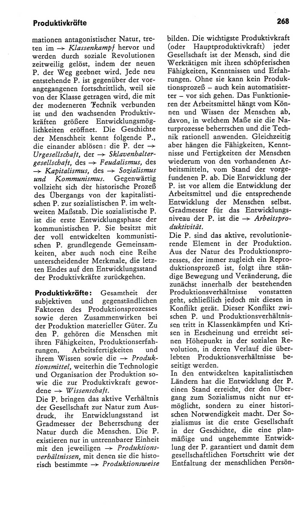 Kleines Wörterbuch der marxistisch-leninistischen Philosophie [Deutsche Demokratische Republik (DDR)] 1982, Seite 268 (Kl. Wb. ML Phil. DDR 1982, S. 268)