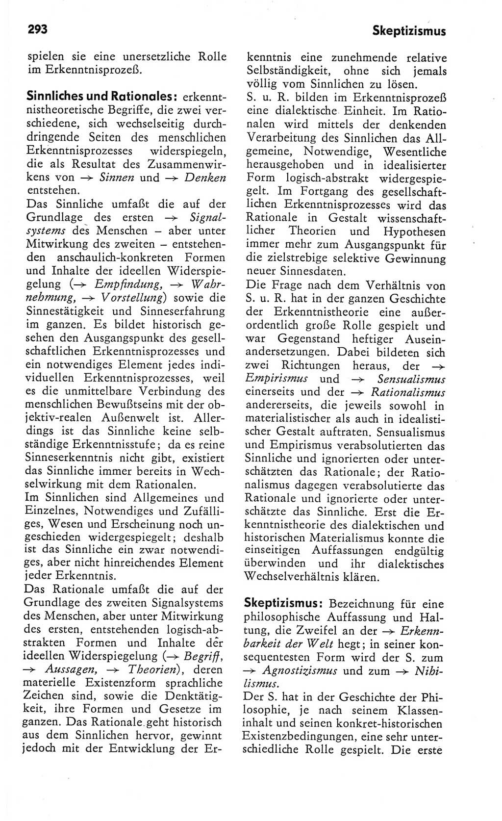 Kleines Wörterbuch der marxistisch-leninistischen Philosophie [Deutsche Demokratische Republik (DDR)] 1982, Seite 293 (Kl. Wb. ML Phil. DDR 1982, S. 293)