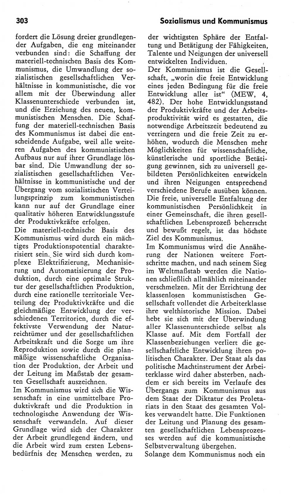 Kleines Wörterbuch der marxistisch-leninistischen Philosophie [Deutsche Demokratische Republik (DDR)] 1982, Seite 303 (Kl. Wb. ML Phil. DDR 1982, S. 303)