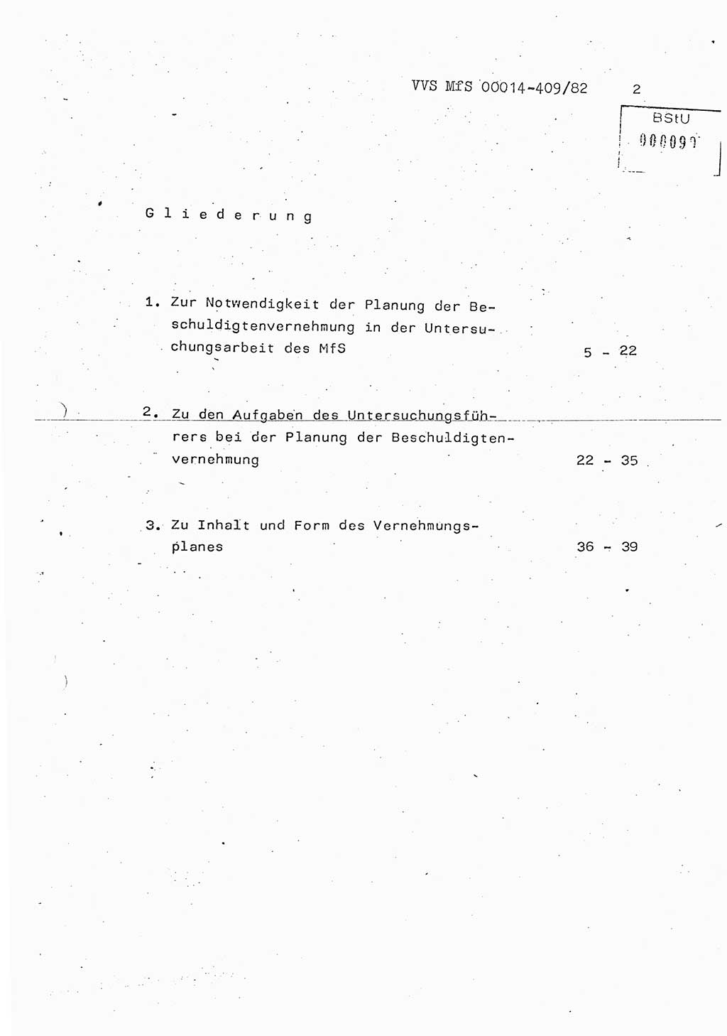 Lektion Ministerium für Staatssicherheit (MfS) [Deutsche Demokratische Republik (DDR)], Hauptabteilung (HA) Ⅸ, Vertrauliche Verschlußsache (VVS) o014-409/82, Berlin 1982, Seite 2 (Lekt. MfS DDR HA Ⅸ VVS o014-409/82 1982, S. 2)
