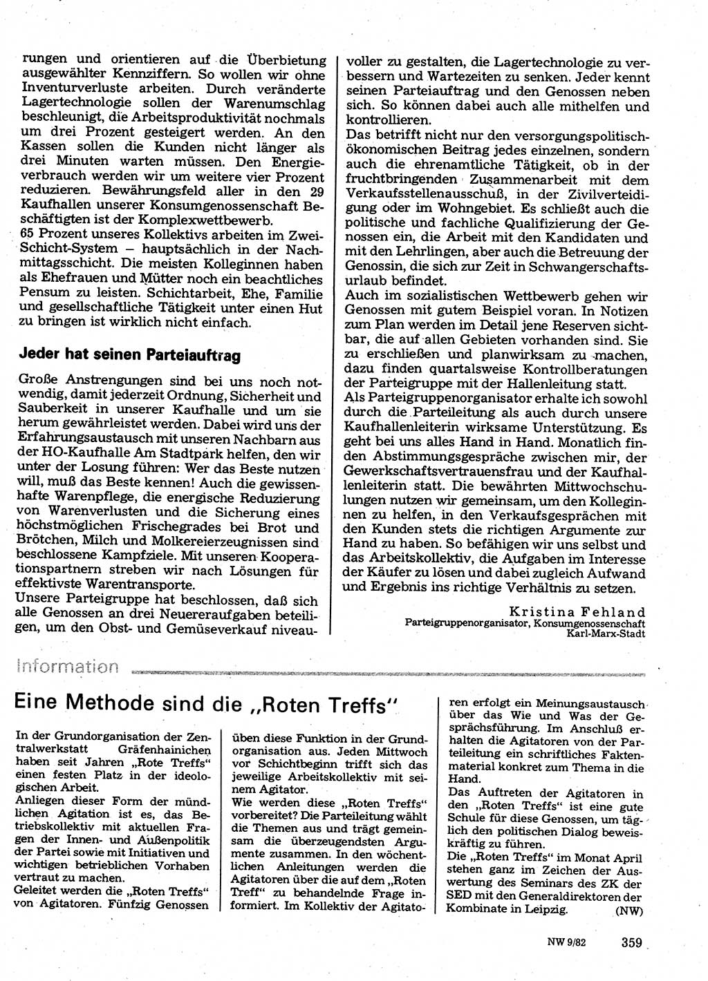 Neuer Weg (NW), Organ des Zentralkomitees (ZK) der SED (Sozialistische Einheitspartei Deutschlands) für Fragen des Parteilebens, 37. Jahrgang [Deutsche Demokratische Republik (DDR)] 1982, Seite 359 (NW ZK SED DDR 1982, S. 359)