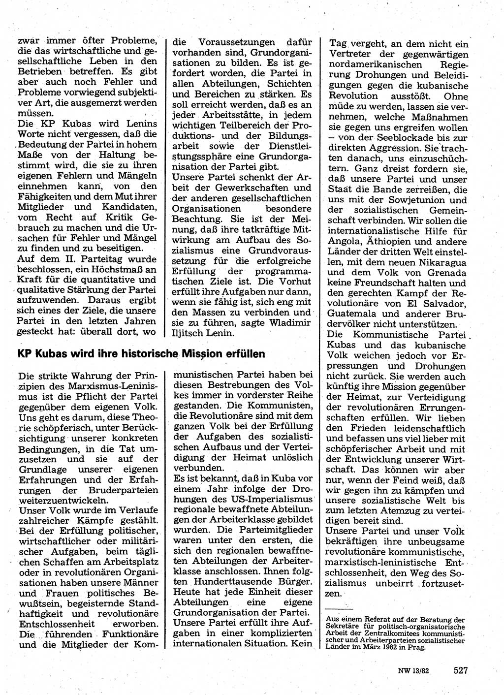Neuer Weg (NW), Organ des Zentralkomitees (ZK) der SED (Sozialistische Einheitspartei Deutschlands) für Fragen des Parteilebens, 37. Jahrgang [Deutsche Demokratische Republik (DDR)] 1982, Seite 527 (NW ZK SED DDR 1982, S. 527)