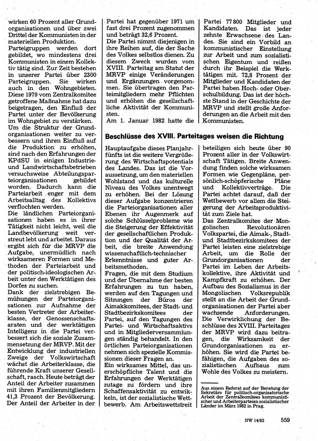 Neuer Weg (NW), Organ des Zentralkomitees (ZK) der SED (Sozialistische Einheitspartei Deutschlands) für Fragen des Parteilebens, 37. Jahrgang [Deutsche Demokratische Republik (DDR)] 1982, Seite 559 (NW ZK SED DDR 1982, S. 559)