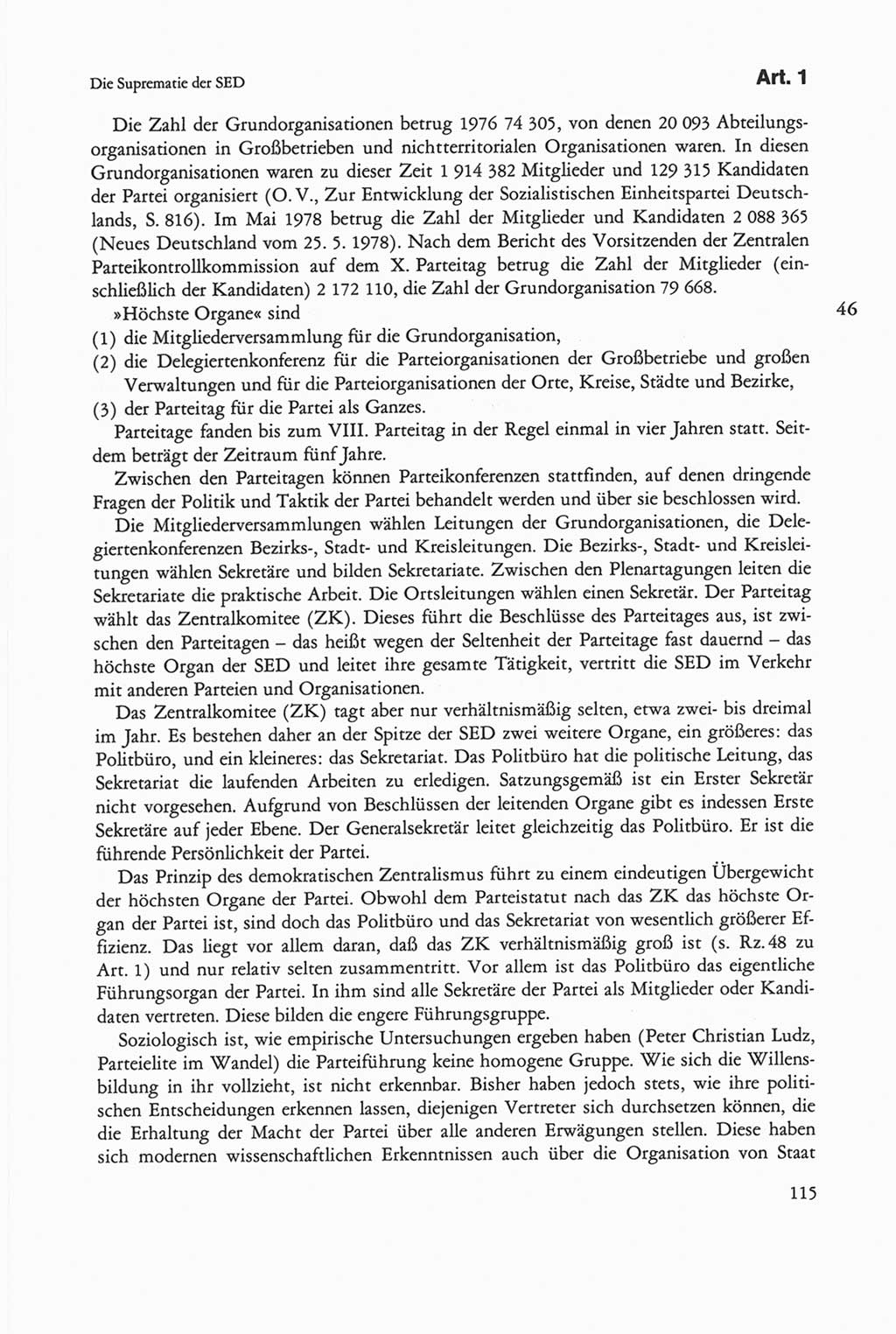 Die sozialistische Verfassung der Deutschen Demokratischen Republik (DDR), Kommentar 1982, Seite 115 (Soz. Verf. DDR Komm. 1982, S. 115)