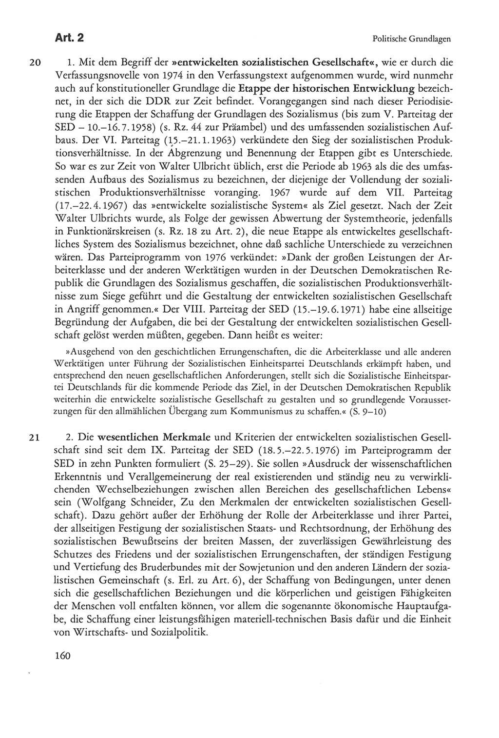 Die sozialistische Verfassung der Deutschen Demokratischen Republik (DDR), Kommentar 1982, Seite 160 (Soz. Verf. DDR Komm. 1982, S. 160)