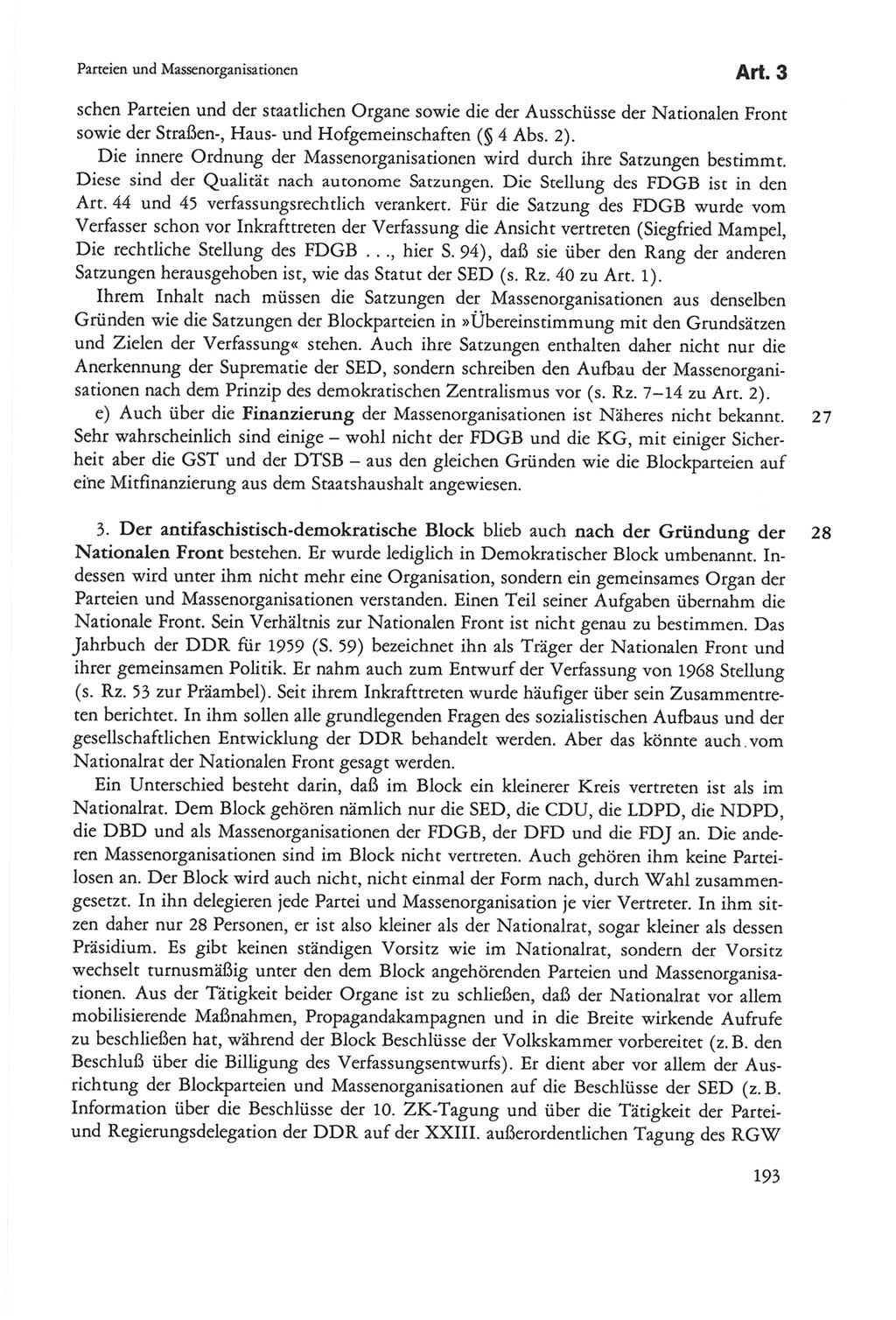 Die sozialistische Verfassung der Deutschen Demokratischen Republik (DDR), Kommentar 1982, Seite 193 (Soz. Verf. DDR Komm. 1982, S. 193)