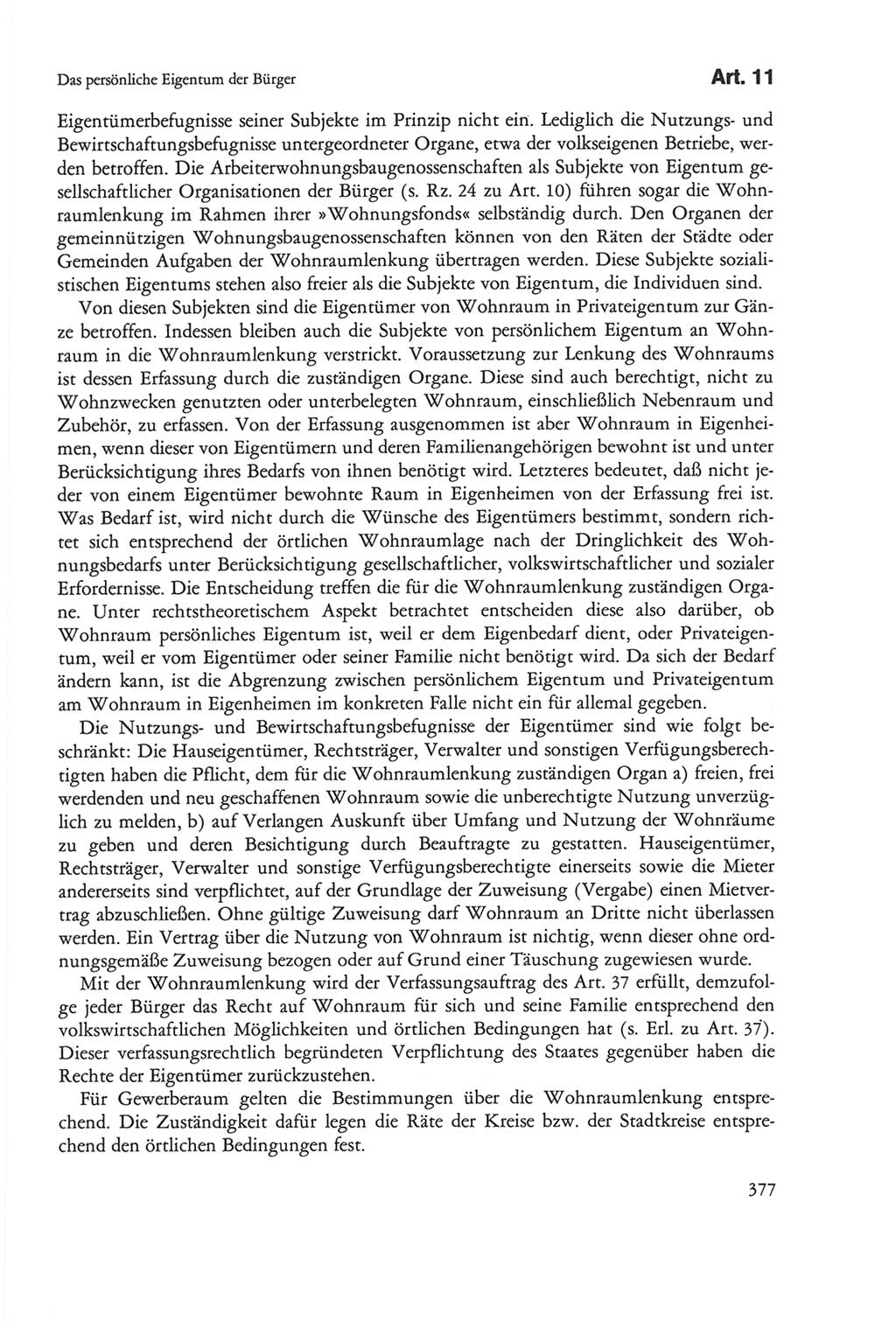 Die sozialistische Verfassung der Deutschen Demokratischen Republik (DDR), Kommentar 1982, Seite 377 (Soz. Verf. DDR Komm. 1982, S. 377)