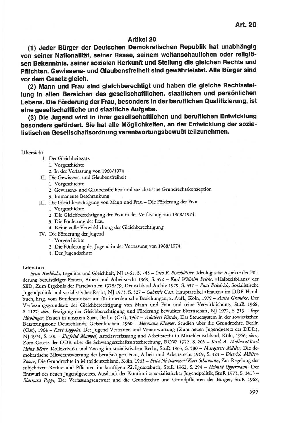 Die sozialistische Verfassung der Deutschen Demokratischen Republik (DDR), Kommentar 1982, Seite 597 (Soz. Verf. DDR Komm. 1982, S. 597)