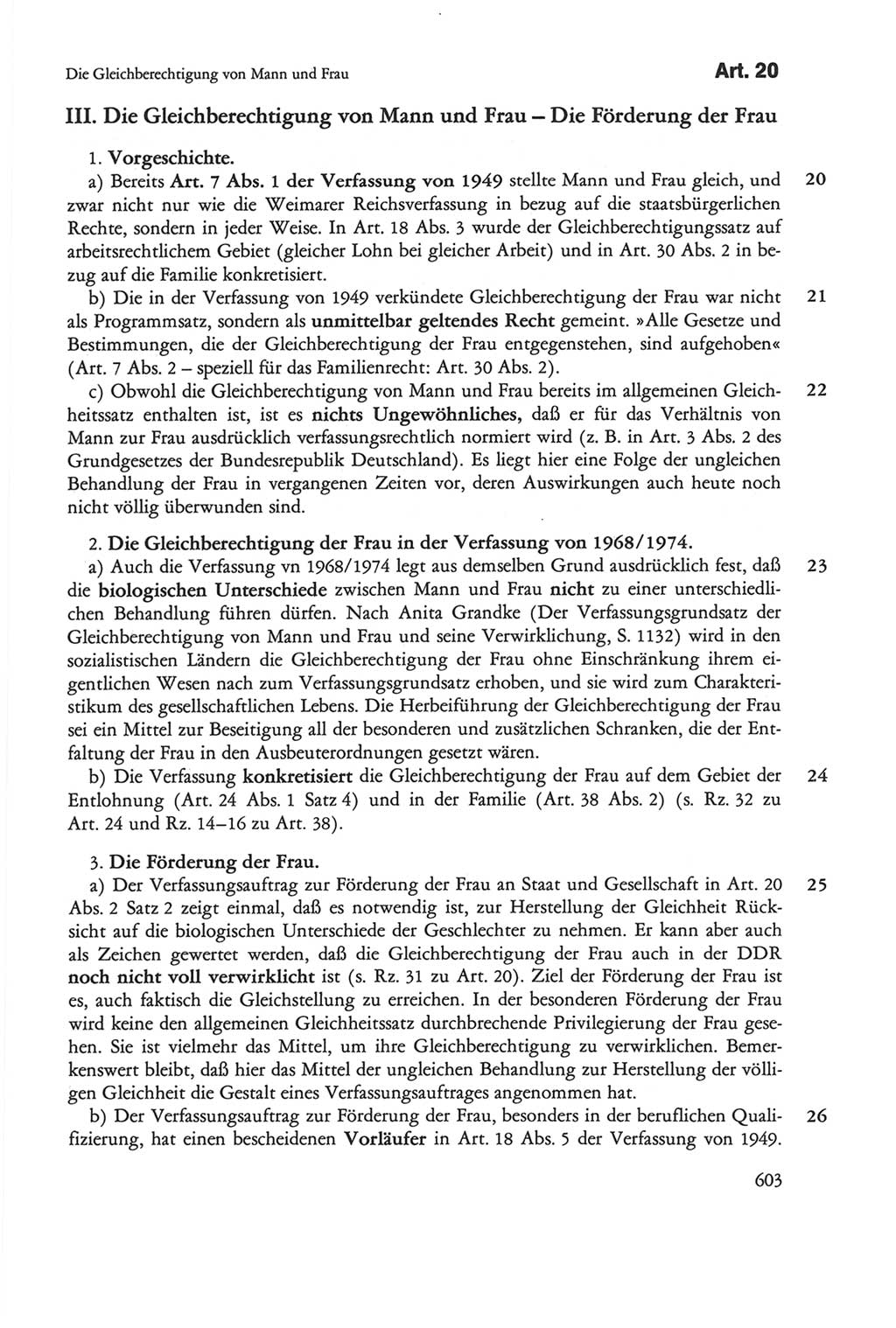 Die sozialistische Verfassung der Deutschen Demokratischen Republik (DDR), Kommentar 1982, Seite 603 (Soz. Verf. DDR Komm. 1982, S. 603)