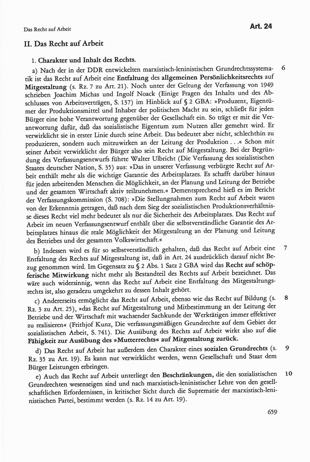 Die sozialistische Verfassung der Deutschen Demokratischen Republik (DDR), Kommentar 1982, Seite 659 (Soz. Verf. DDR Komm. 1982, S. 659)