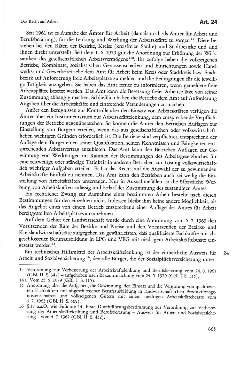 Die sozialistische Verfassung der Deutschen Demokratischen Republik (DDR), Kommentar 1982, Seite 665 (Soz. Verf. DDR Komm. 1982, S. 665)