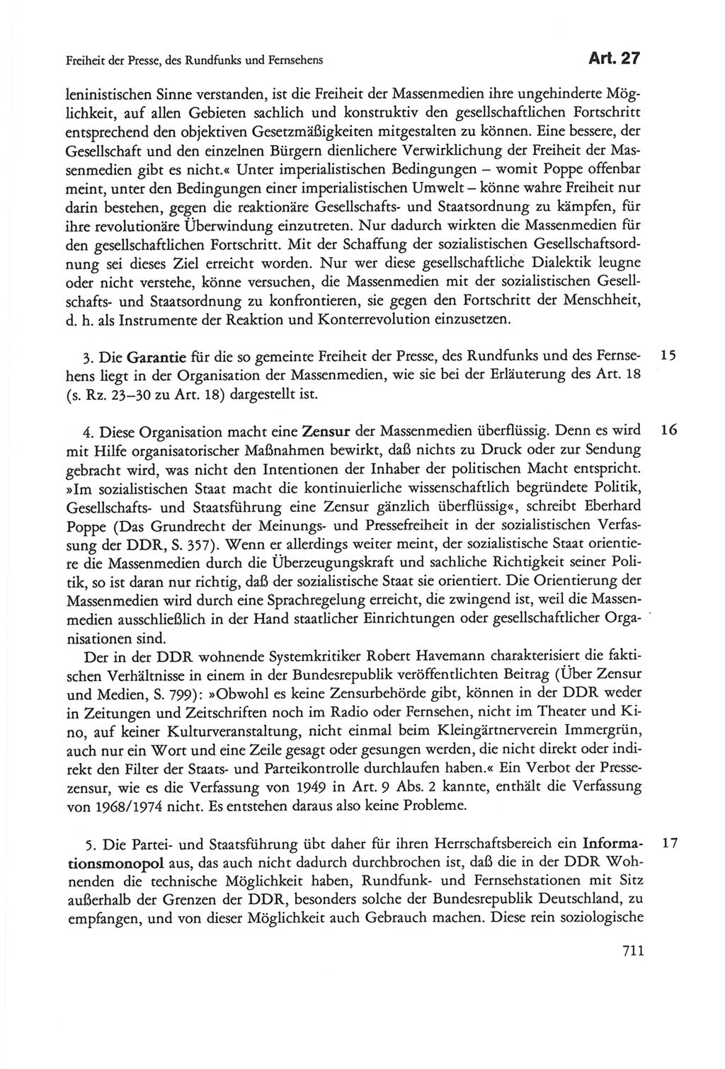 Die sozialistische Verfassung der Deutschen Demokratischen Republik (DDR), Kommentar 1982, Seite 711 (Soz. Verf. DDR Komm. 1982, S. 711)