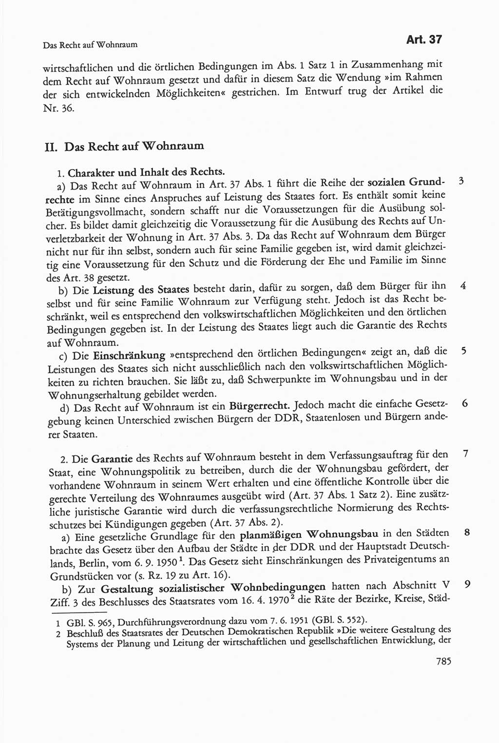 Die sozialistische Verfassung der Deutschen Demokratischen Republik (DDR), Kommentar 1982, Seite 785 (Soz. Verf. DDR Komm. 1982, S. 785)