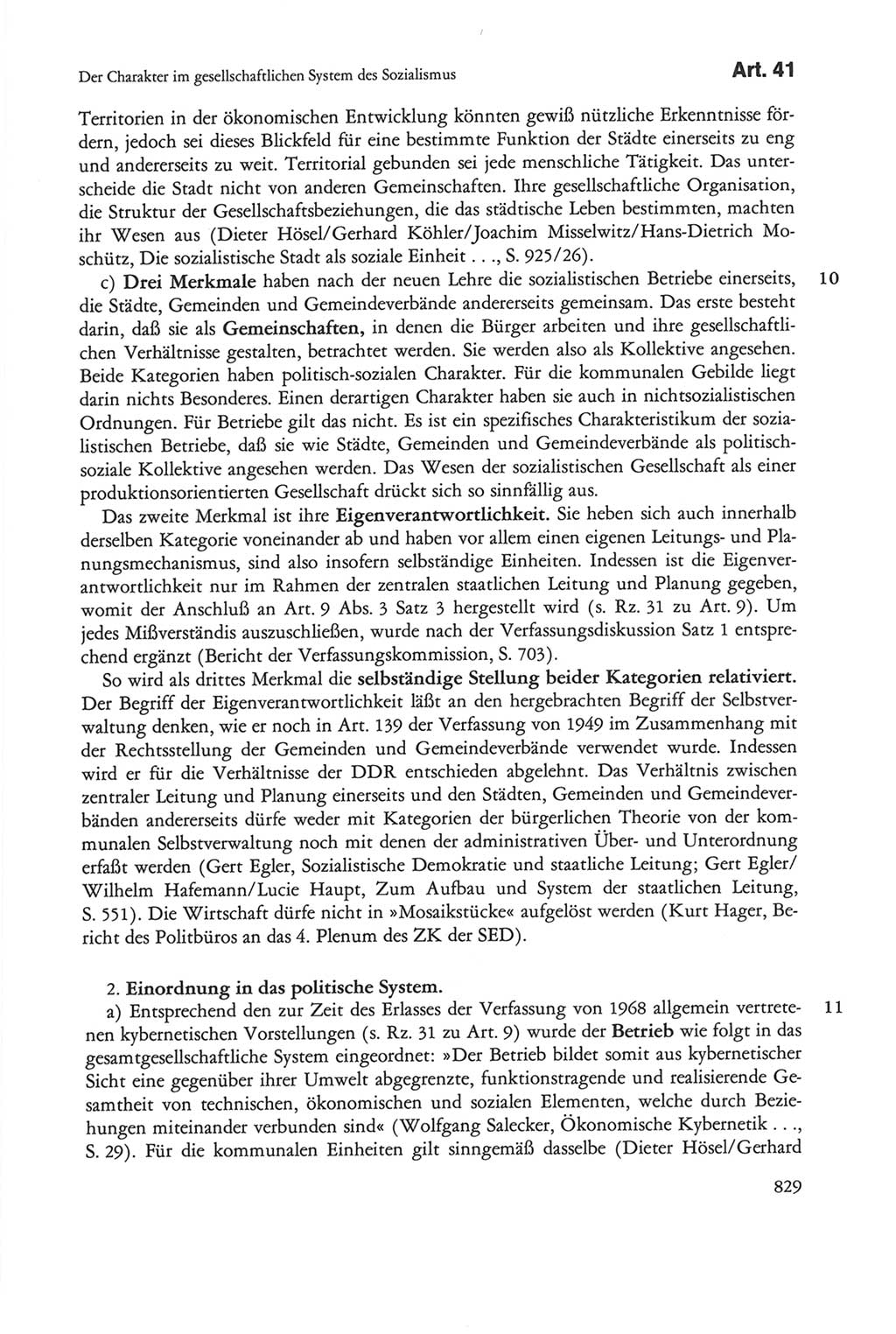 Die sozialistische Verfassung der Deutschen Demokratischen Republik (DDR), Kommentar 1982, Seite 829 (Soz. Verf. DDR Komm. 1982, S. 829)