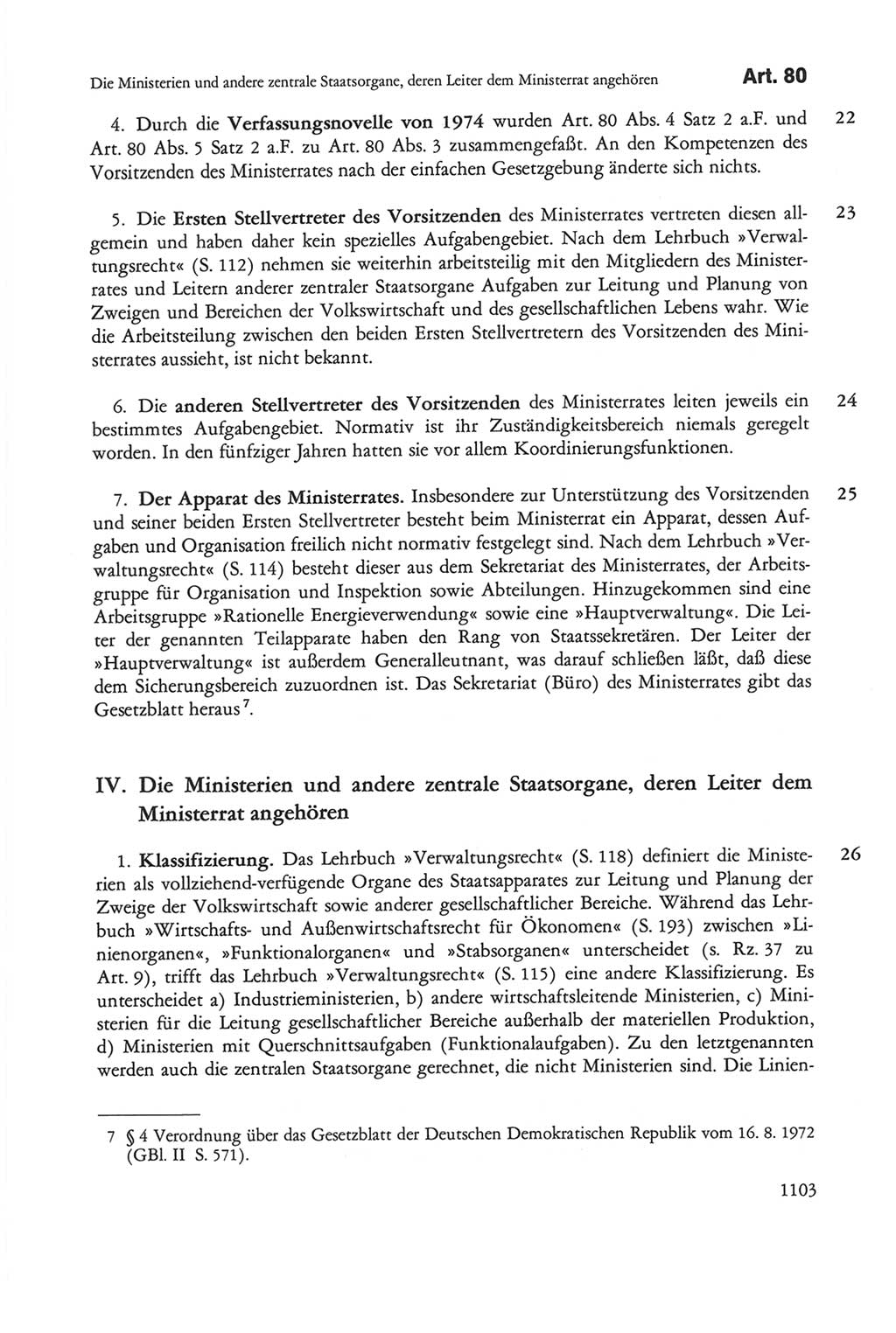 Die sozialistische Verfassung der Deutschen Demokratischen Republik (DDR), Kommentar 1982, Seite 1103 (Soz. Verf. DDR Komm. 1982, S. 1103)
