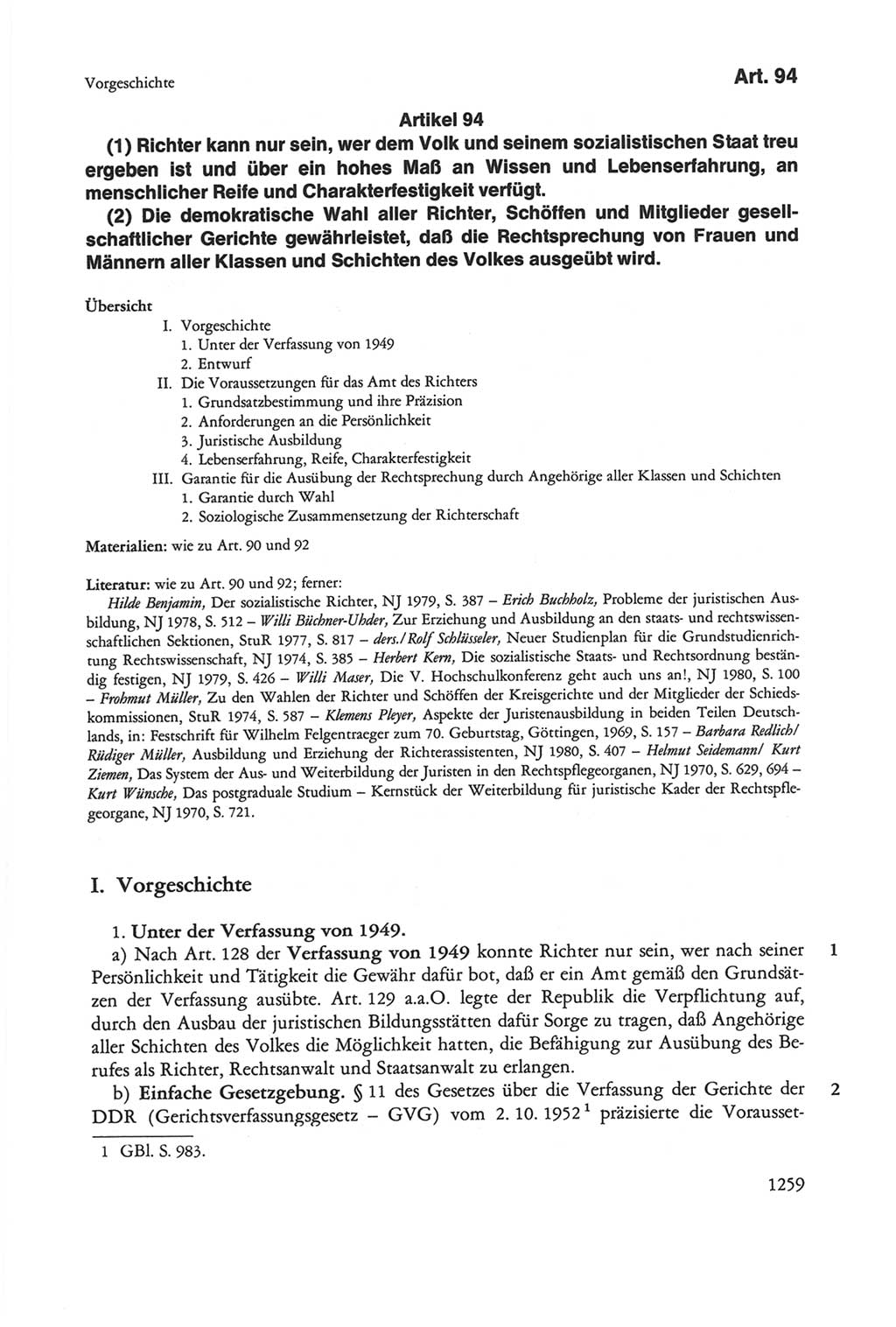 Die sozialistische Verfassung der Deutschen Demokratischen Republik (DDR), Kommentar 1982, Seite 1259 (Soz. Verf. DDR Komm. 1982, S. 1259)