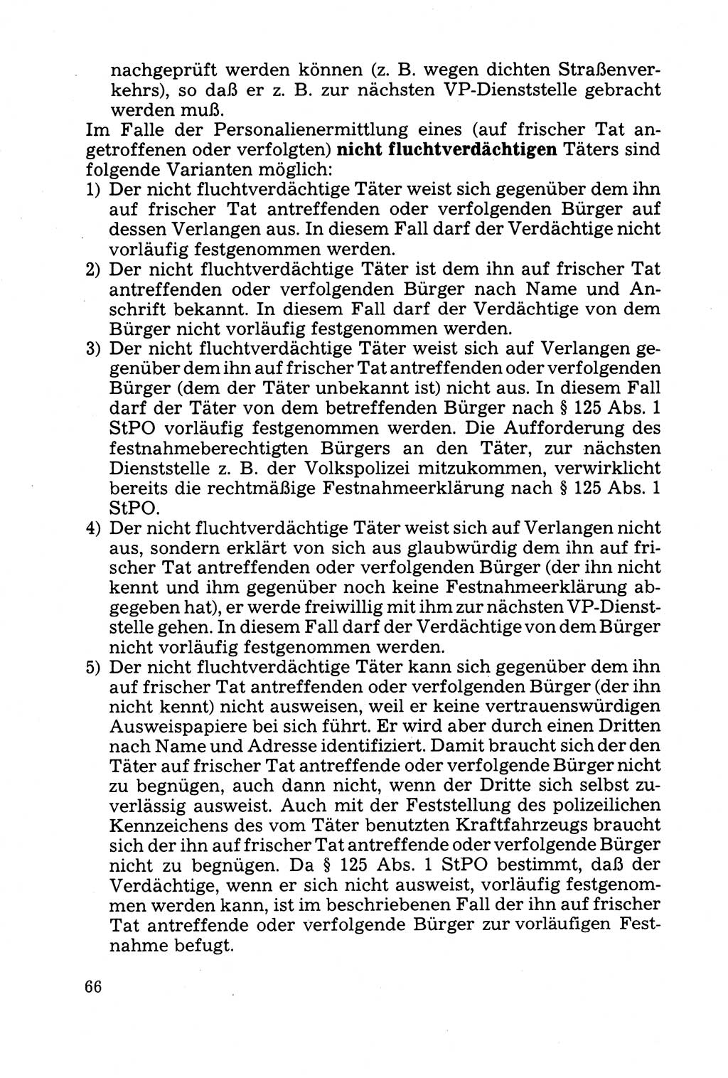 Strafprozessuale und taktisch-methodische Grundfragen der Freiheitsentziehung im Ermittlungsverfahren [Deutsche Demokratische Republik (DDR)] 1982, Seite 66 (Strafproz. Grundfr. EV DDR 1982, S. 66)