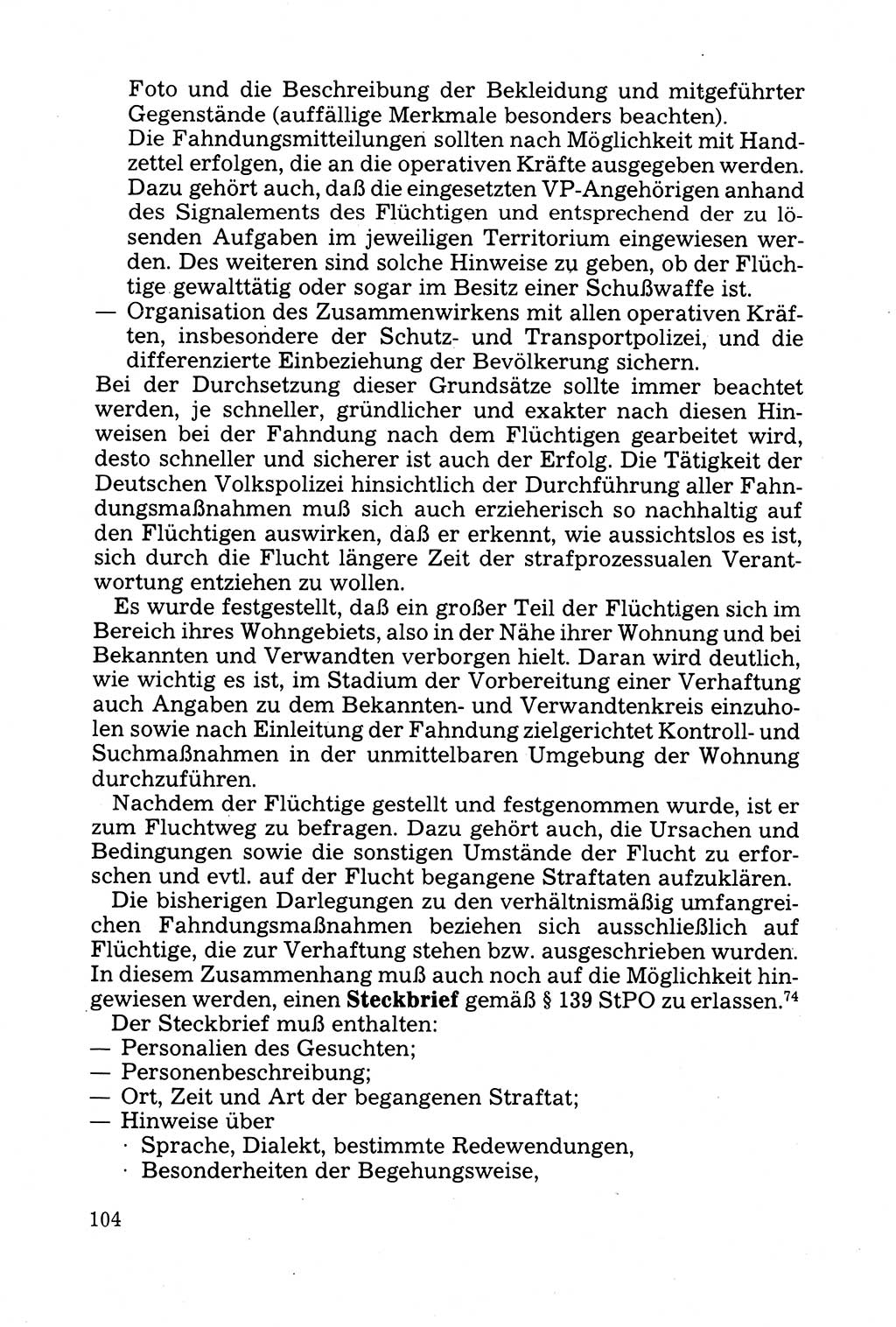 Strafprozessuale und taktisch-methodische Grundfragen der Freiheitsentziehung im Ermittlungsverfahren [Deutsche Demokratische Republik (DDR)] 1982, Seite 104 (Strafproz. Grundfr. EV DDR 1982, S. 104)