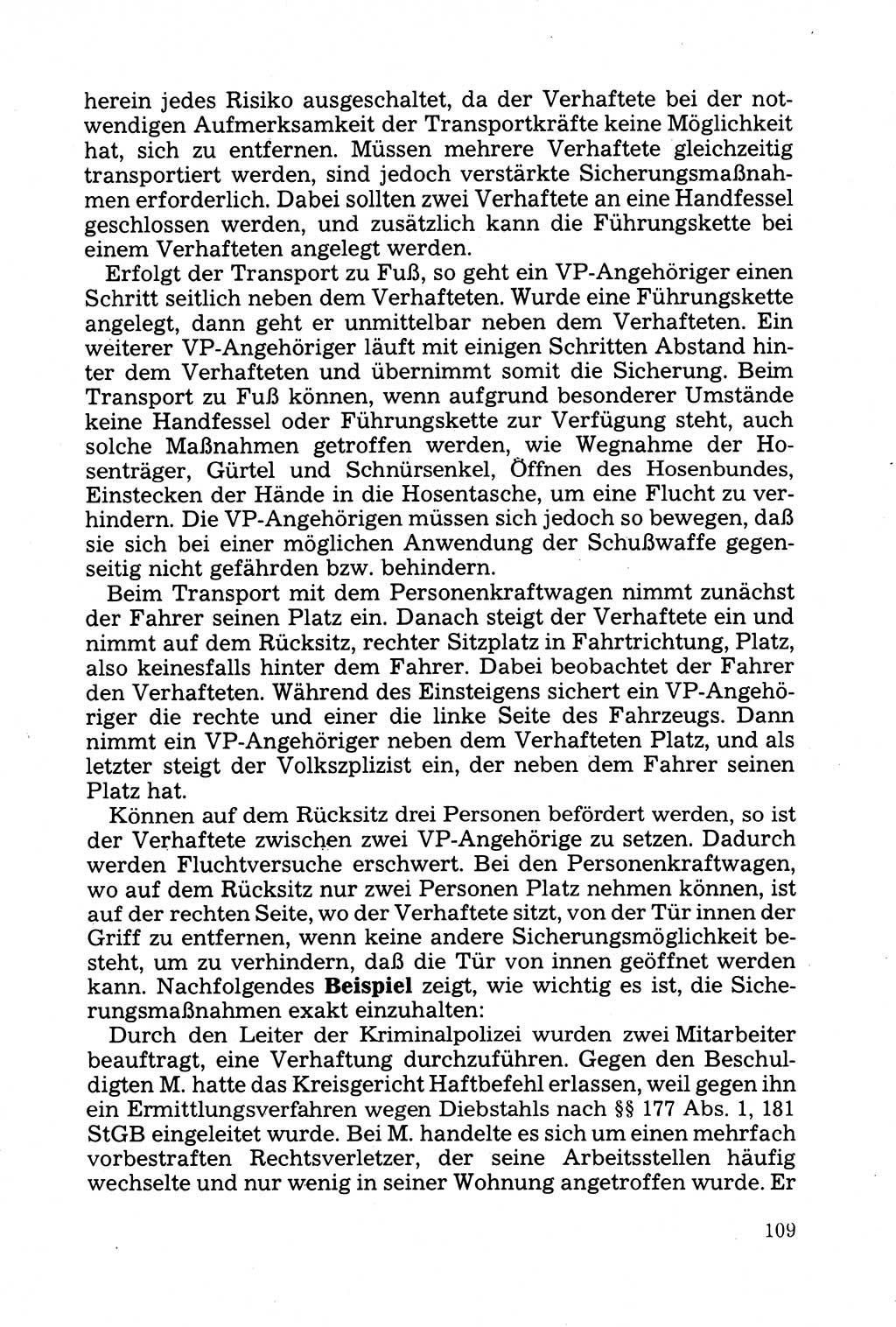 Strafprozessuale und taktisch-methodische Grundfragen der Freiheitsentziehung im Ermittlungsverfahren [Deutsche Demokratische Republik (DDR)] 1982, Seite 109 (Strafproz. Grundfr. EV DDR 1982, S. 109)